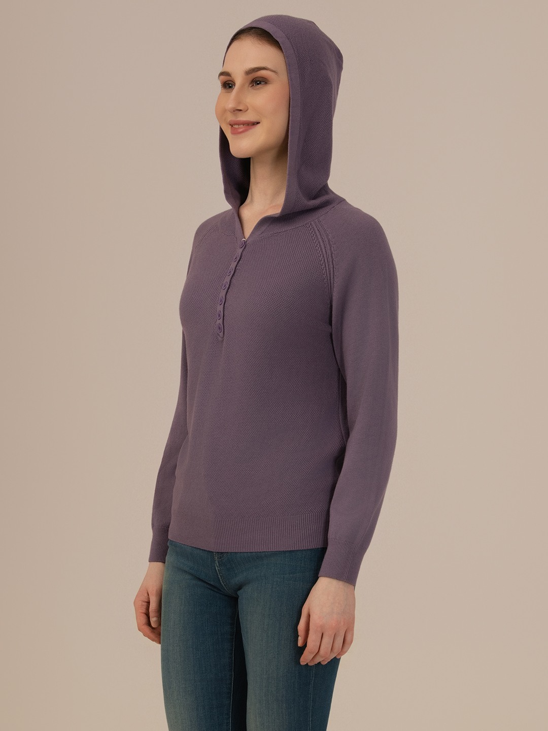 Albion Winter Purple  Woolen Top for Women – Warm & Trendy