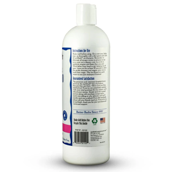 Earthbath Hypo - Allergenic Cat Shampoo Frag Free 16 Oz – (Best Before Feb’26)