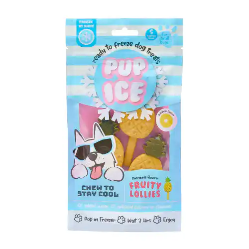 Imaginelles Pup Ice Fruity Ice-cream Stick Pineapples, Dog Treats - 3 Pieces