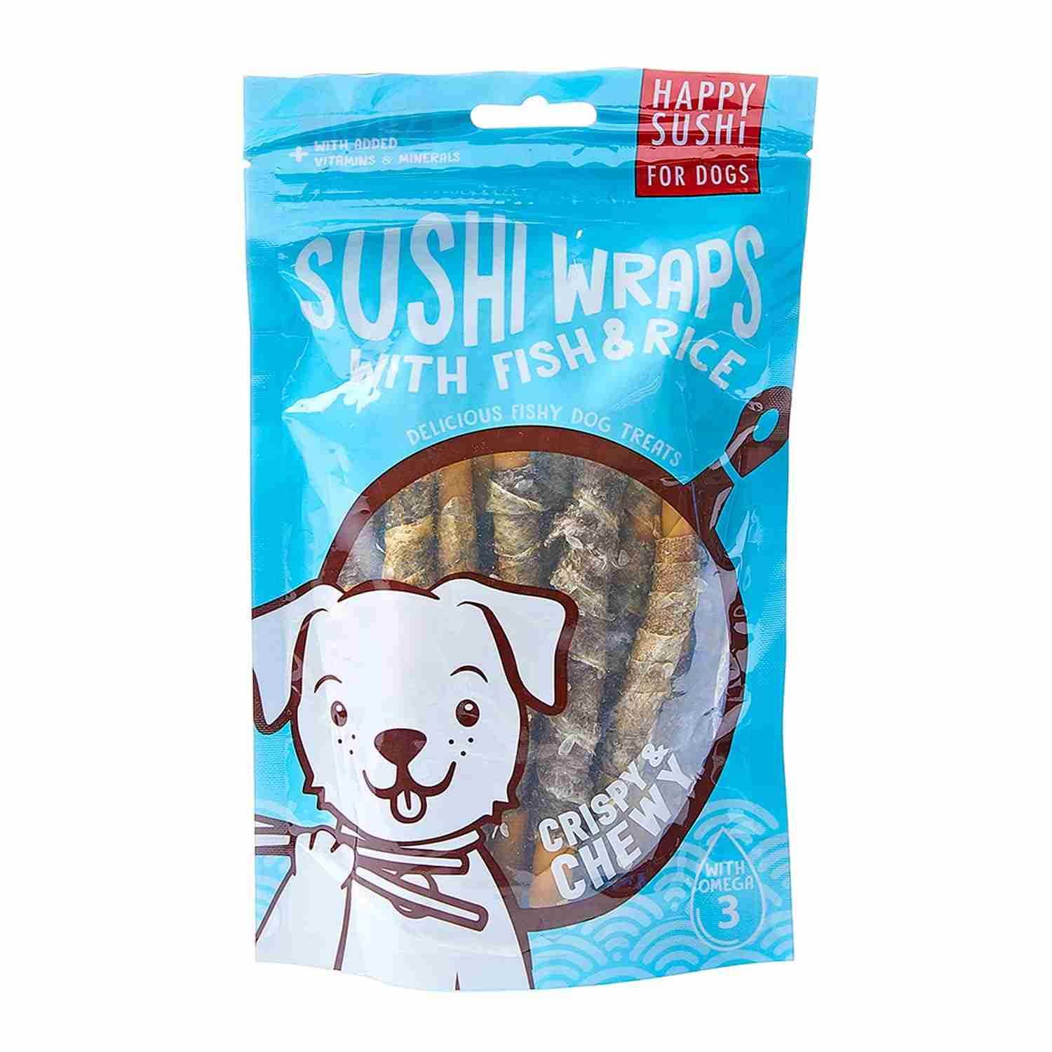 Imaginelles Happy Sushi Meaty Sushi Sticks with Fish & Rice, Dog Treats - 12 Pieces