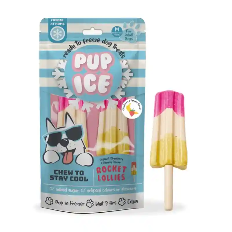 Imaginelles Pup Ice Vegan Strawberry Banana Ice-Cream, Dog Treat - 2 Pieces