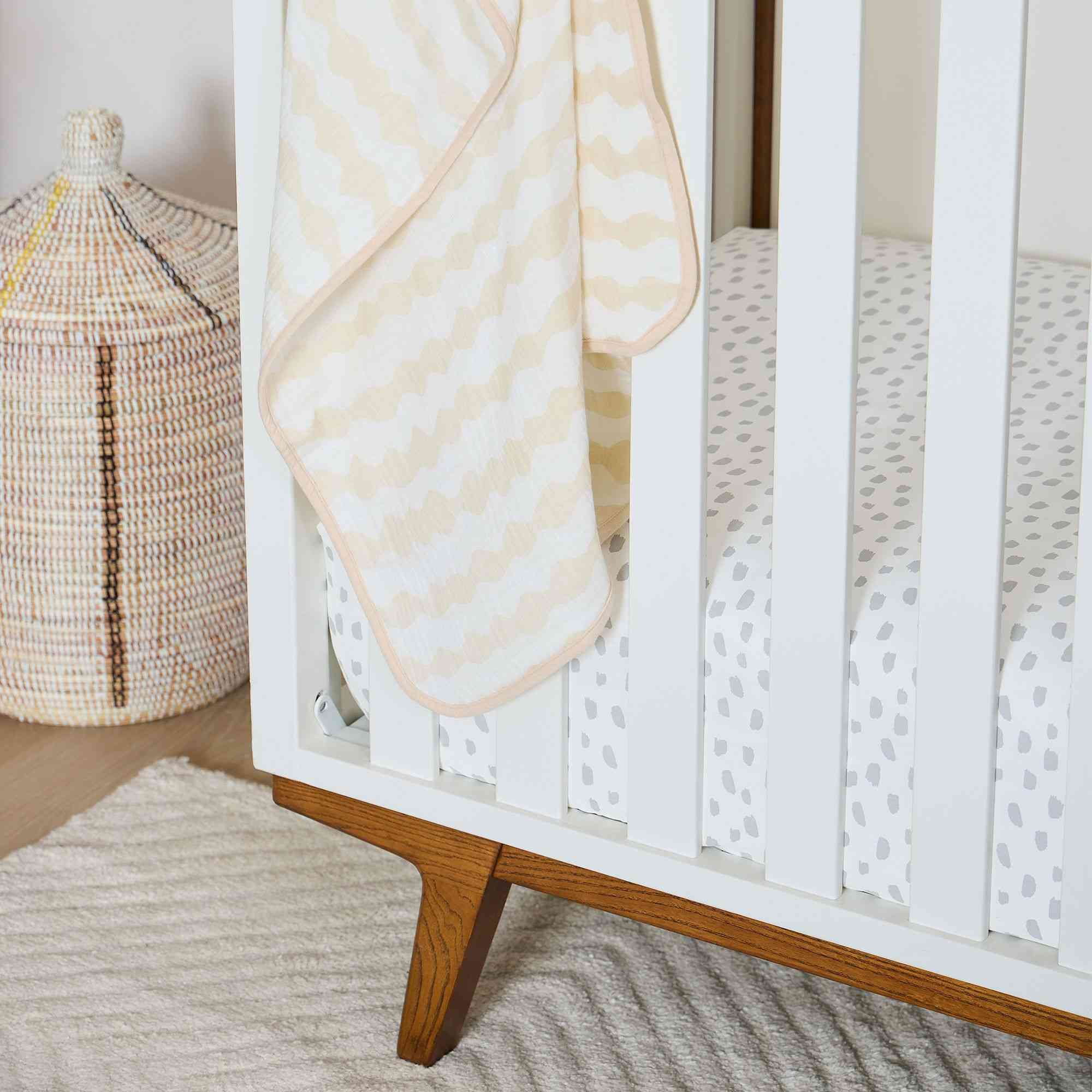 Brushstroke Dot Organic Crib Fitted Sheet