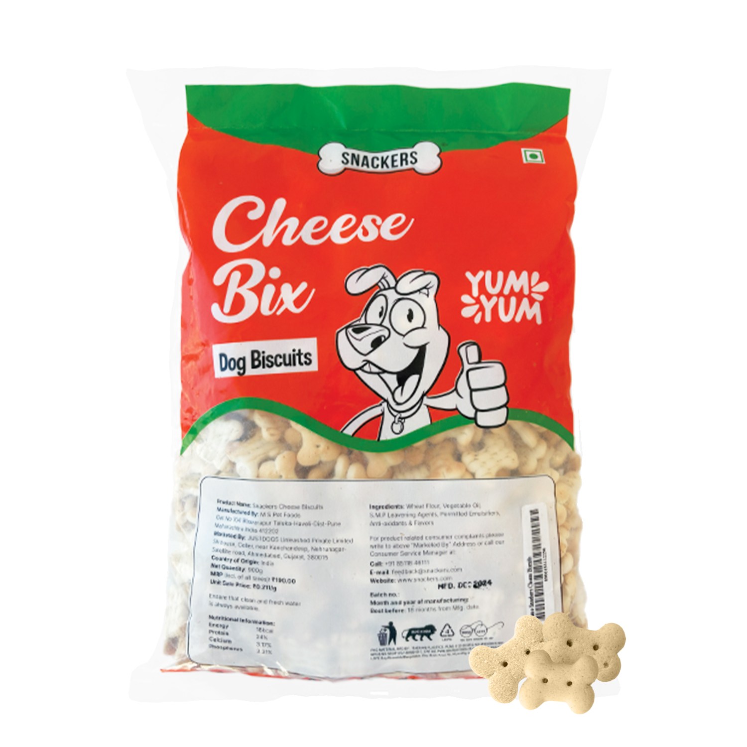 Snackers Cheese Bix Dog Biscuits 900g