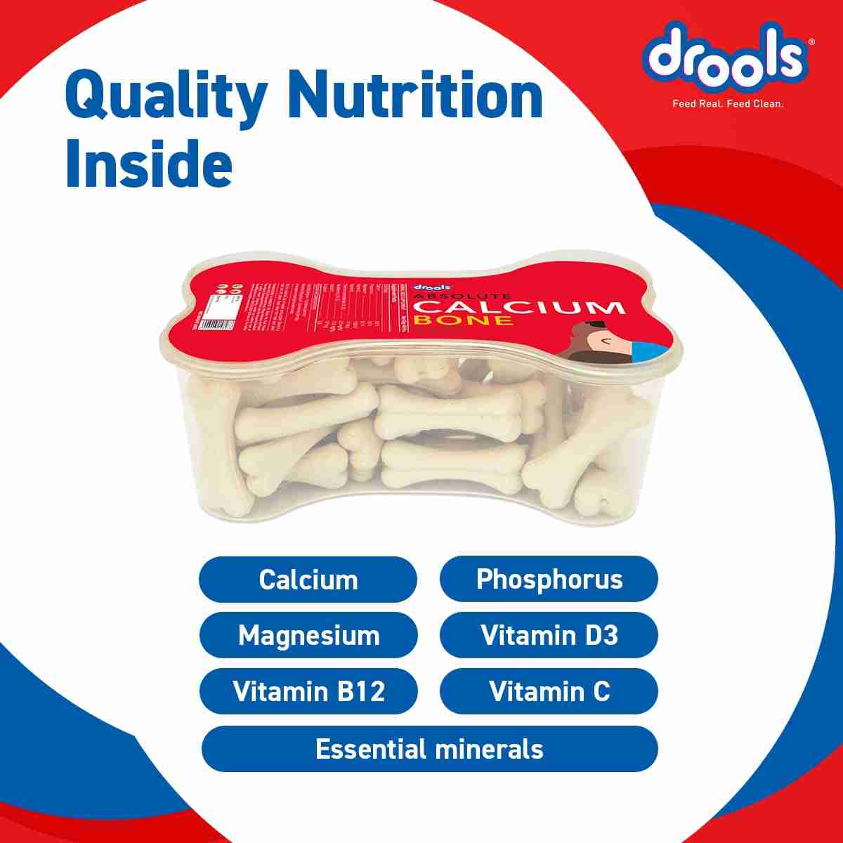 Drools Absolute Calcium Bones Dog Treats with Jar