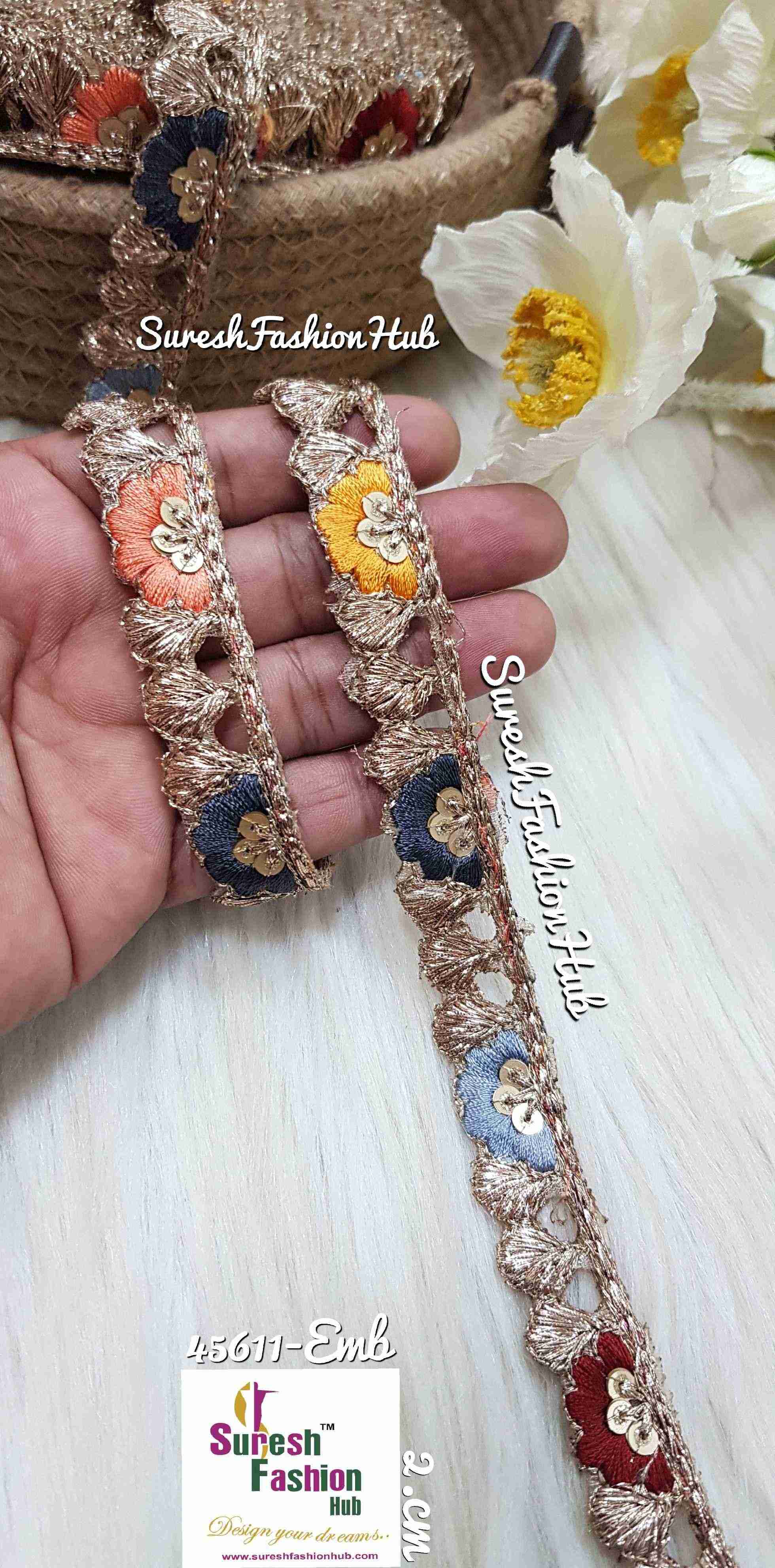 Floral Thread Embroidery Lace