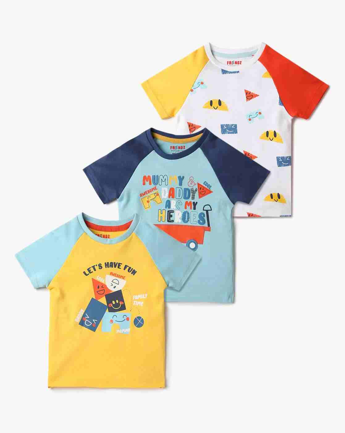 INF FRENDZ | Pack of 3 Printed Assorted Crew-Neck T-Shirts|0