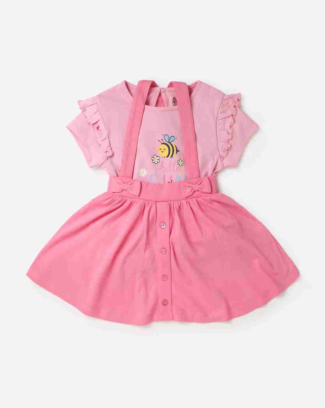 INF FRENDZ | Graphic Print Dungaree Skirt Set|0