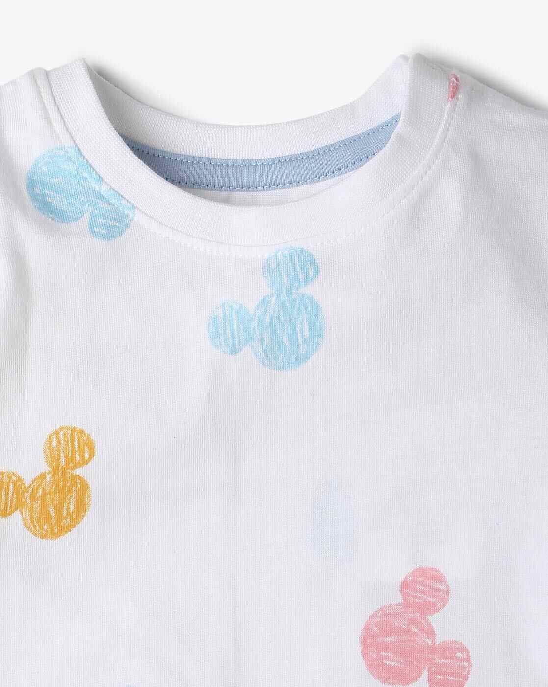 INF FRENDZ | Mickey Mouse Print T-Shirt & Dungaree|5