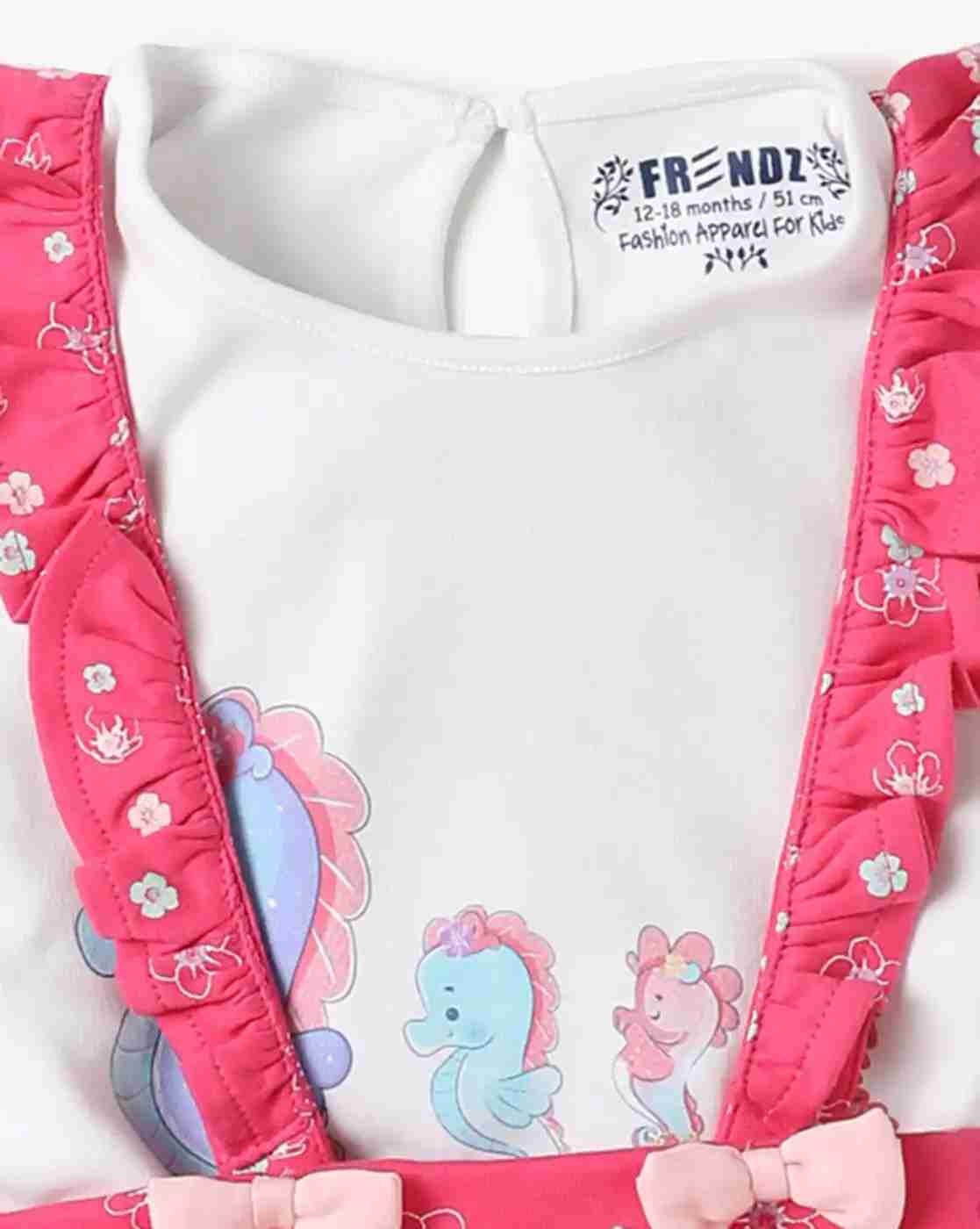 INF FRENDZ | Girl Floral Print Dungaree & T-Shirt Set|5