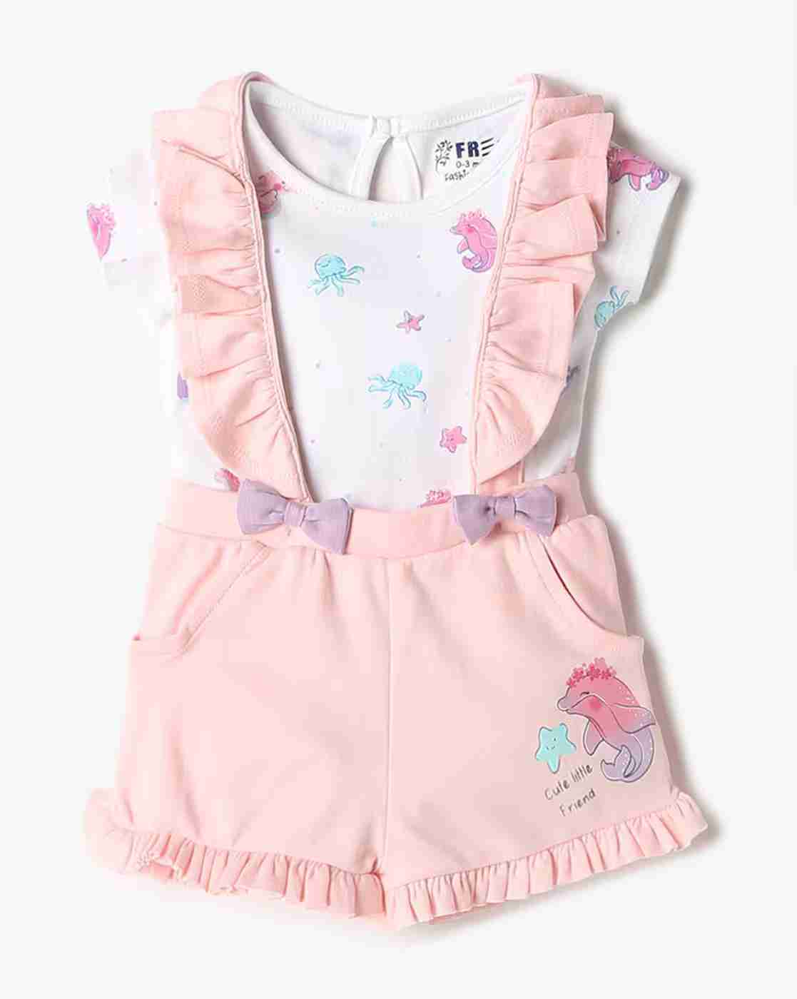 Printed Dungaree and T-Shirt Set