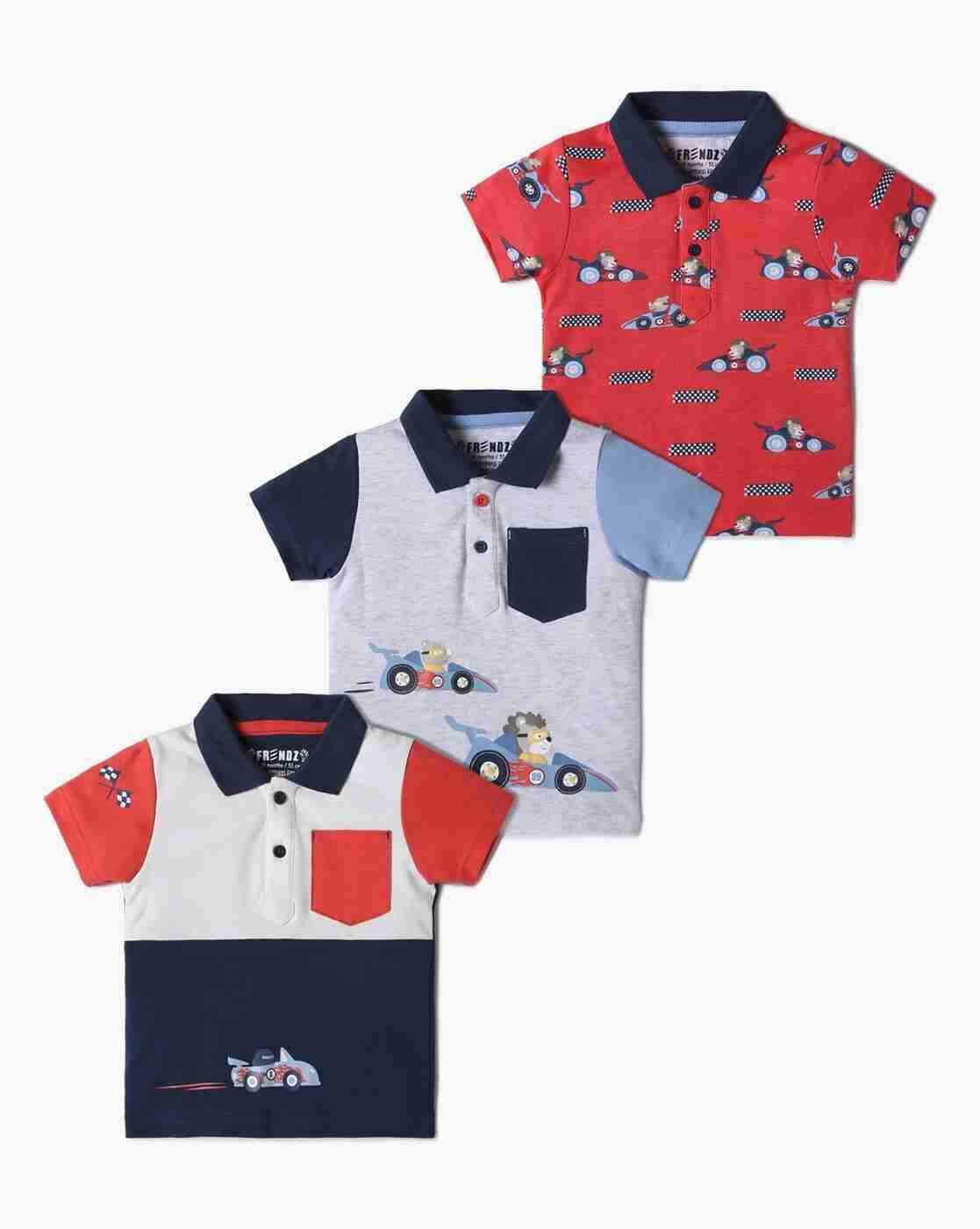 INF FRENDZ | Boys Pack of 3 Printed Assorted Polo T-Shirts|0