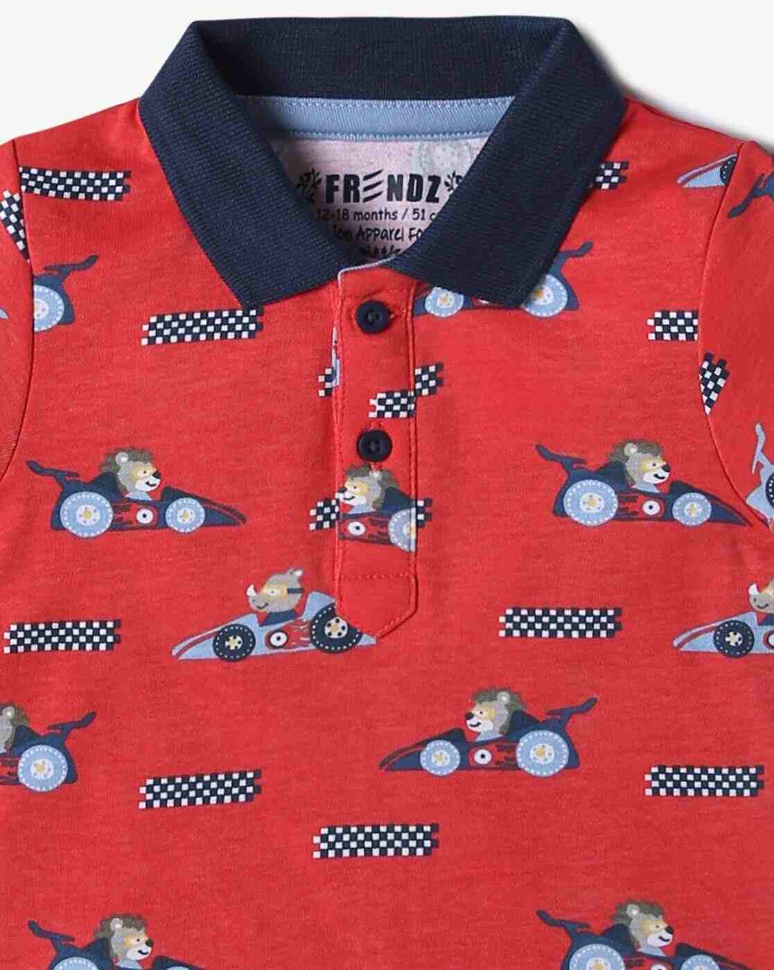 INF FRENDZ | Boys Pack of 3 Printed Assorted Polo T-Shirts|5