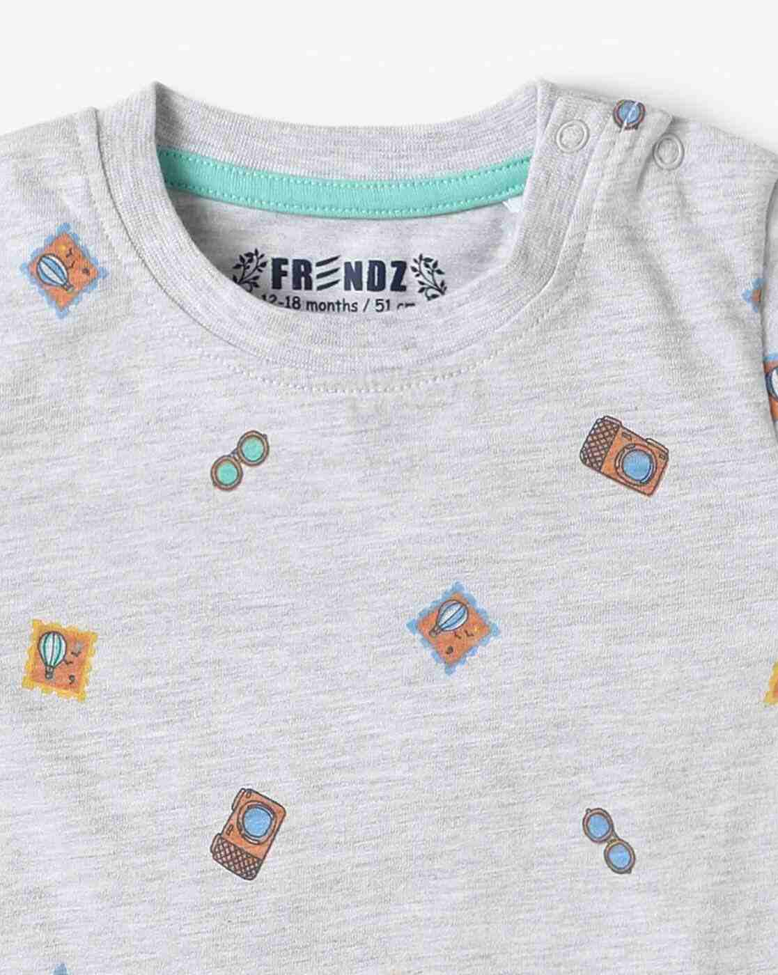 INF FRENDZ | Boys Typographic Print Dungaree & T-Shirt Set|5
