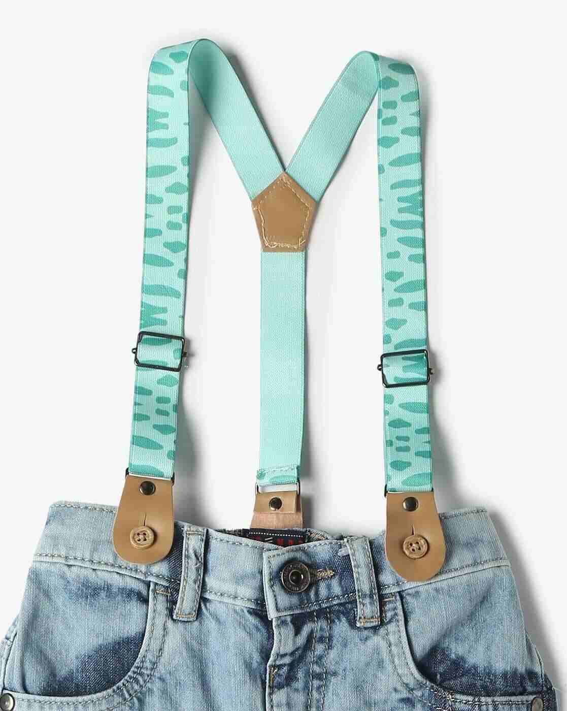 INF FRENDZ | Mid-Wash Regular Fit Jeans with Suspenders|2
