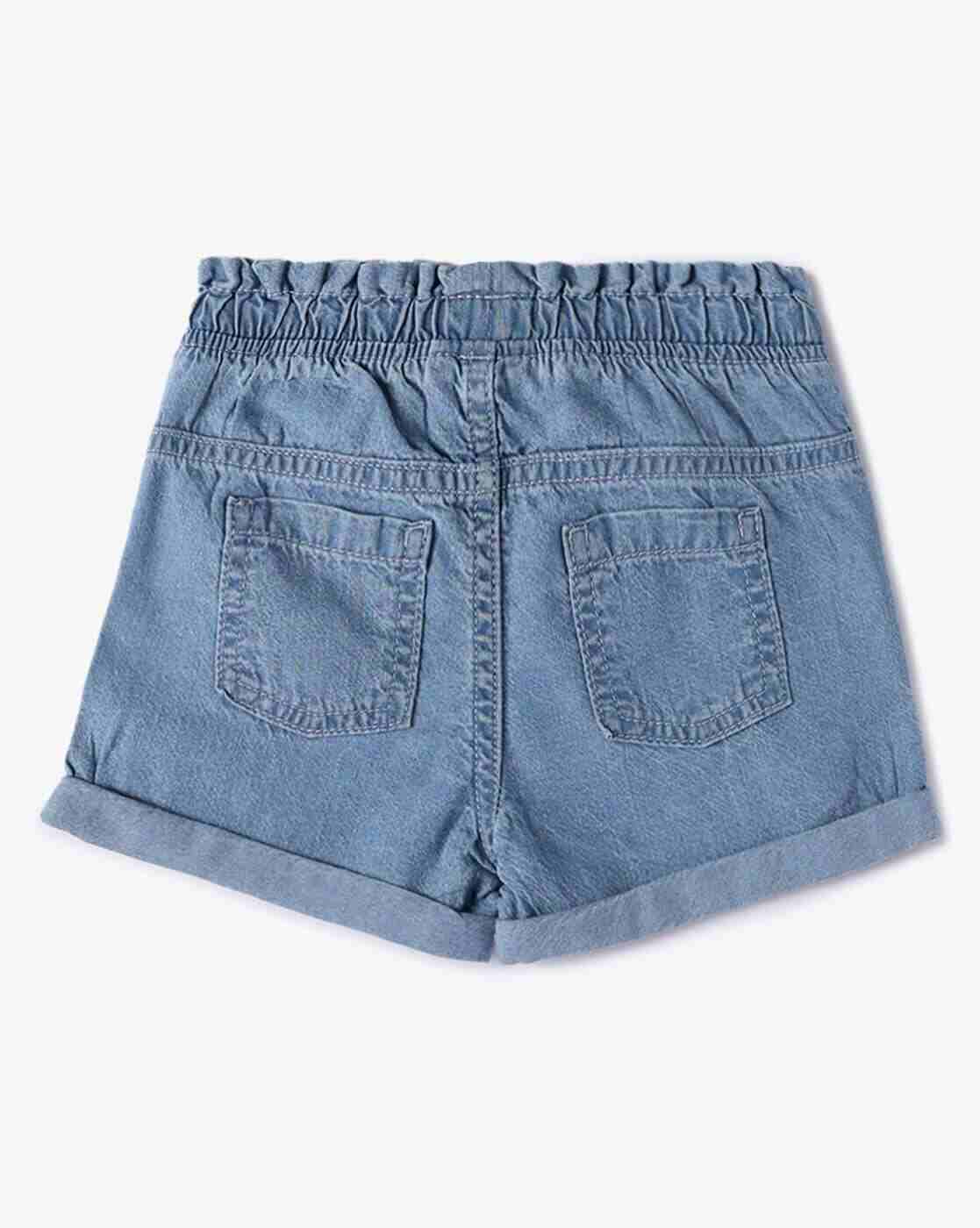 INF FRENDZ | Girls Regular Fit Shorts with Floral Applique|1