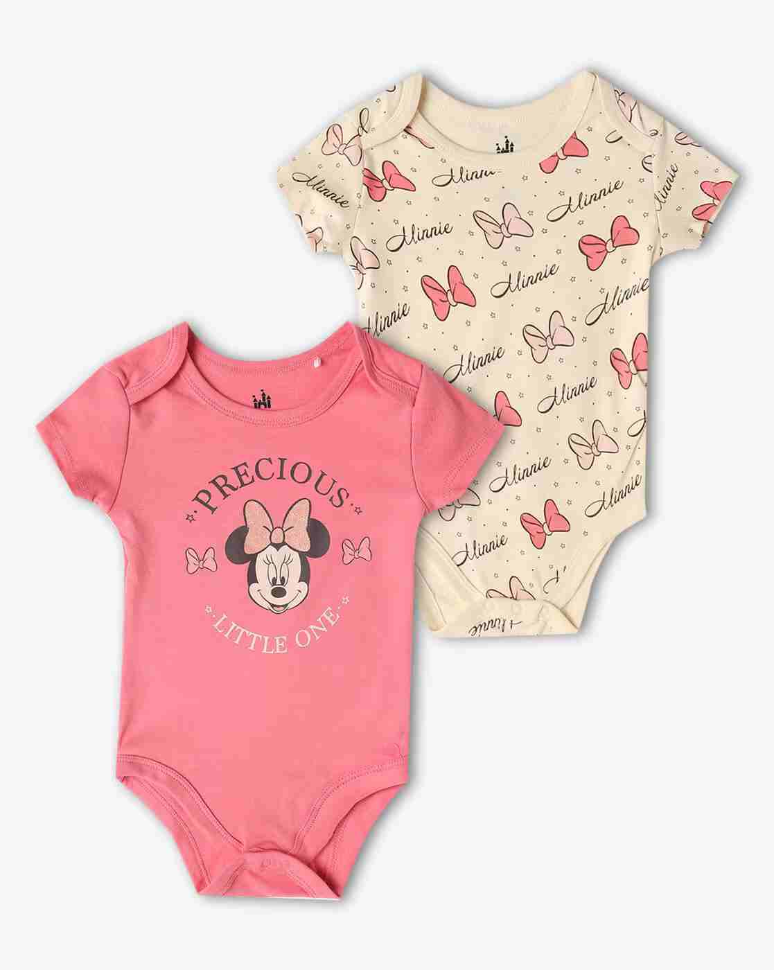 Infants Pack of 2 Printed Round-Neck Onesies
