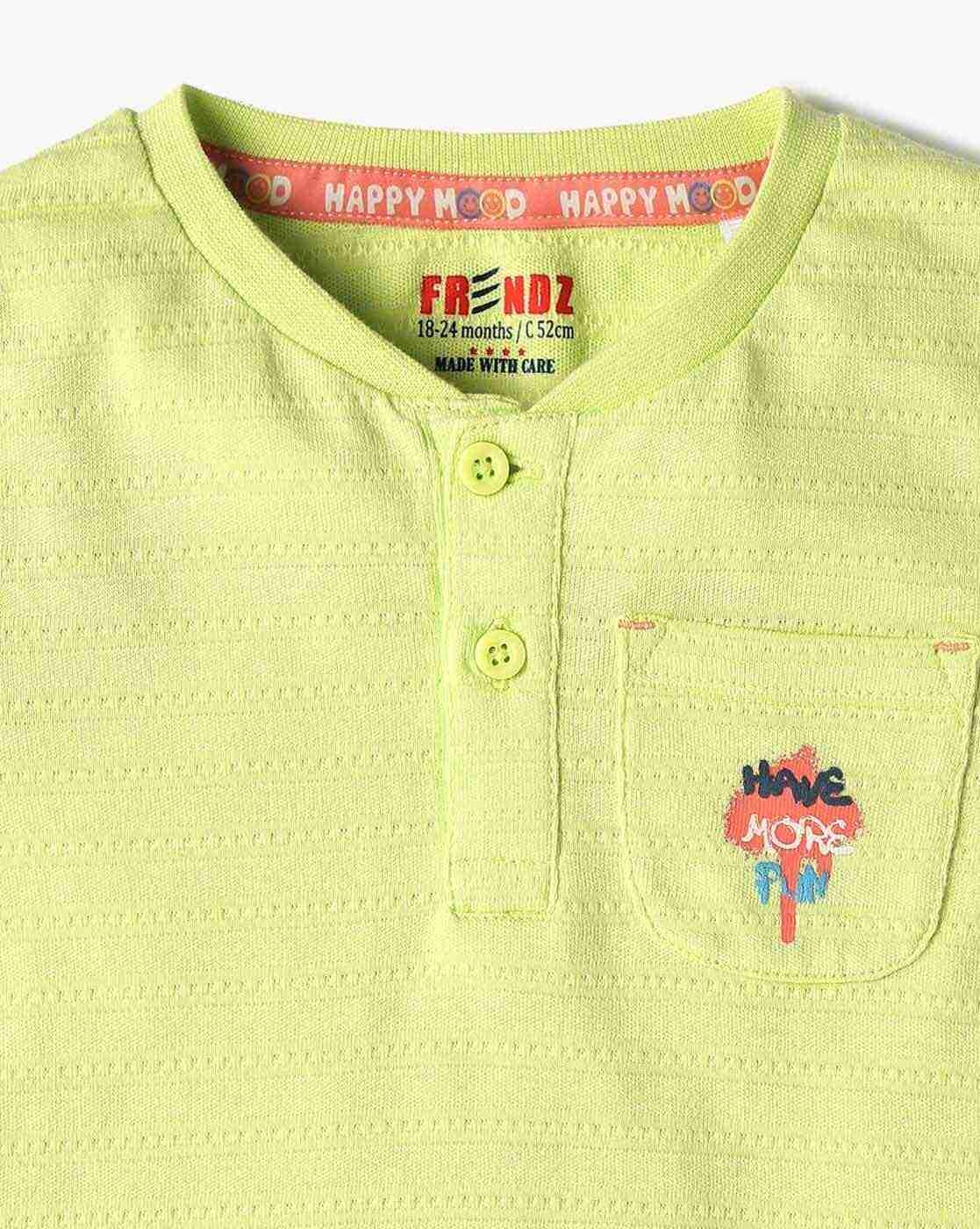 INF FRENDZ | Henley T-Shirt with Patch Pocket|2