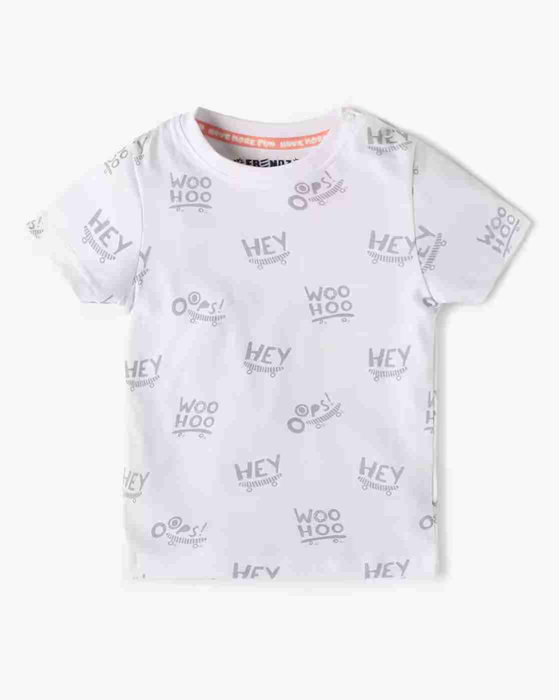 INF FRENDZ | Boys Typographic Print Regular Fit Dungaree with T-Shirt|1