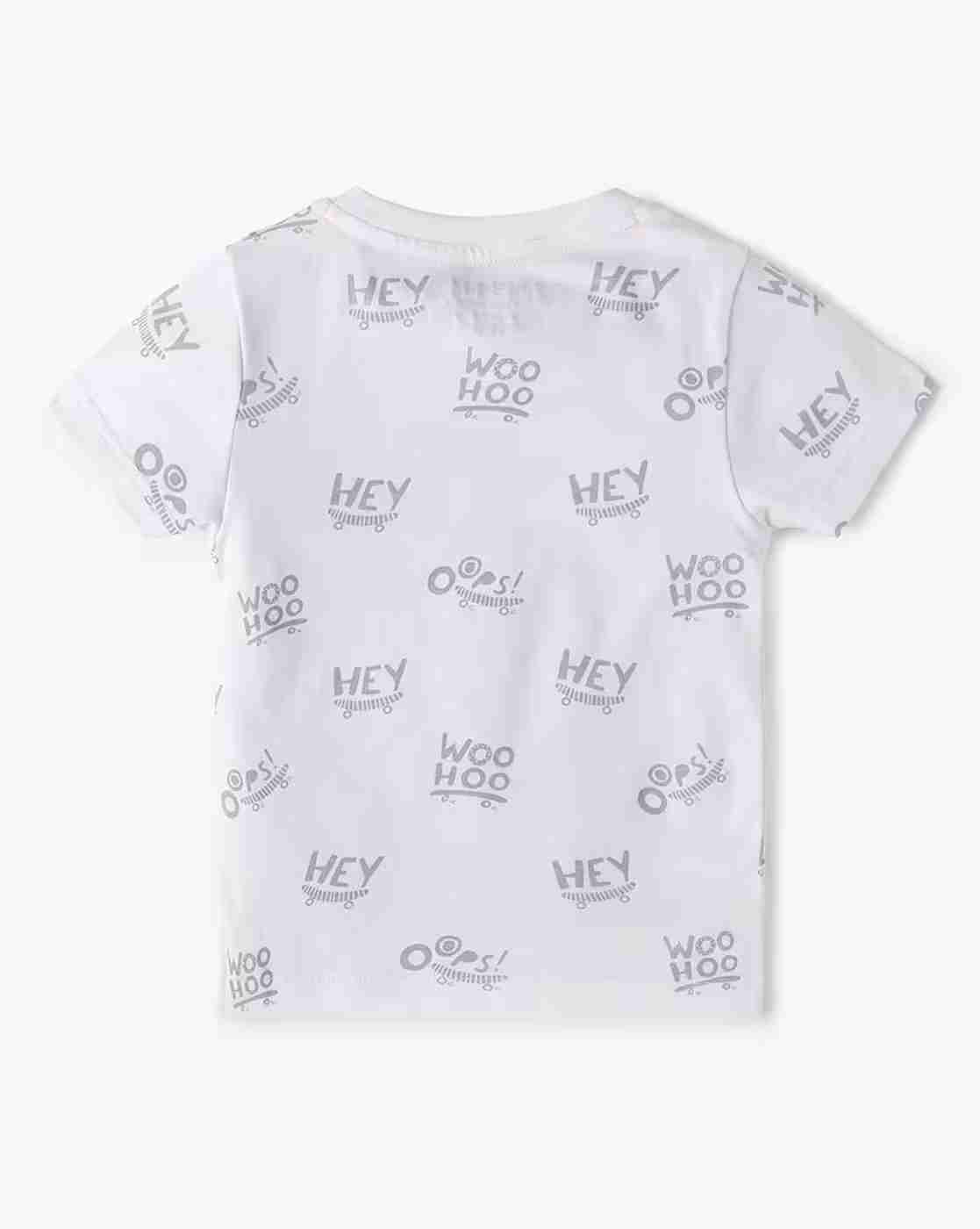 INF FRENDZ | Boys Typographic Print Regular Fit Dungaree with T-Shirt|2