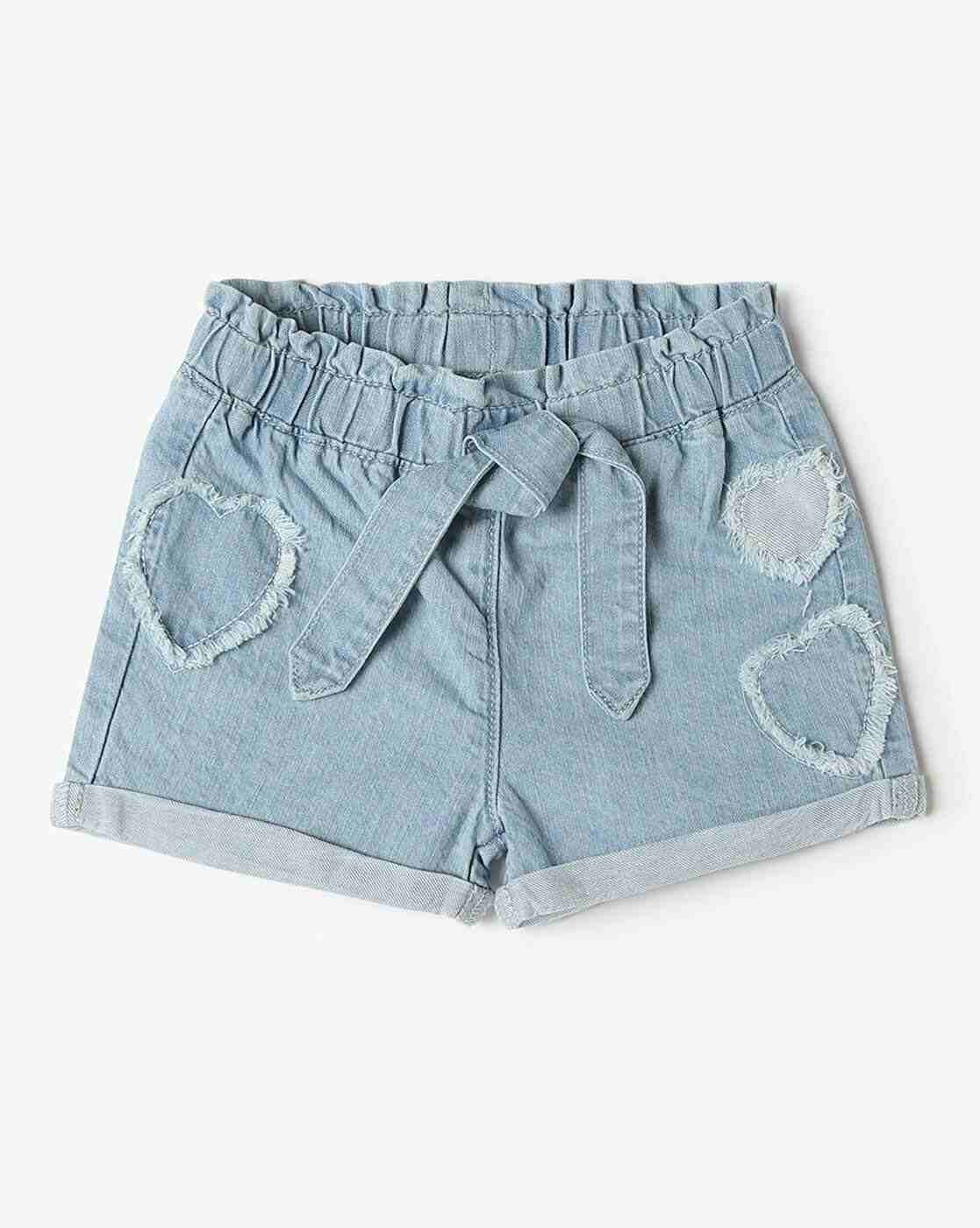 INF FRENDZ | Girls Distressed Regular Fit Shorts|0