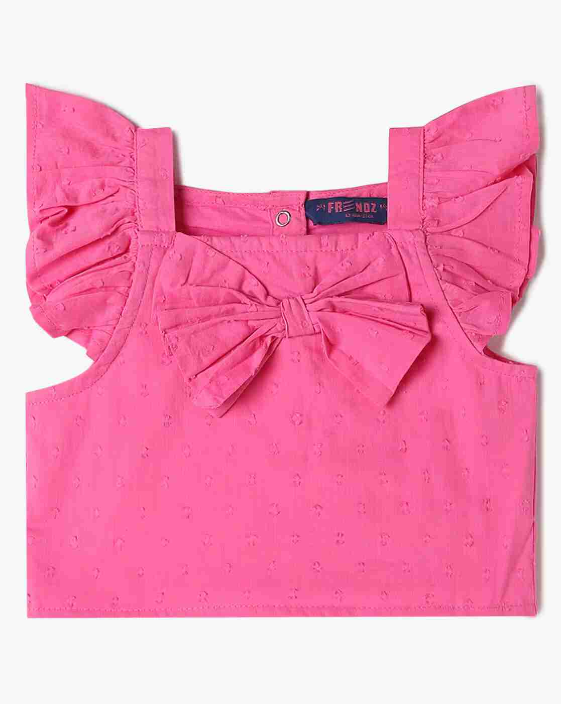 INF FRENDZ | Girls Swiss-Dot Top & Skirt with Hairband|1