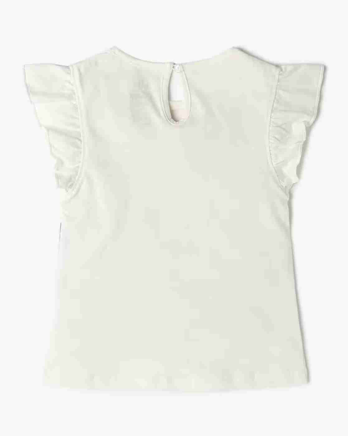 INF FRENDZ | Girls Mickey Mouse Print Crew-Neck T-Shirt|1