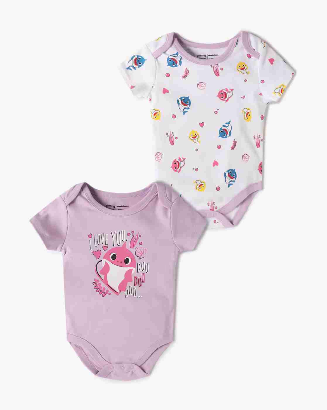 Boys Pack of 2 Graphic Print Cotton Bodysuits