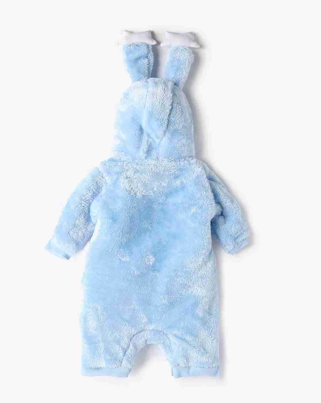 INF FRENDZ | Girls Embroidered Fur Hooded Romper|1
