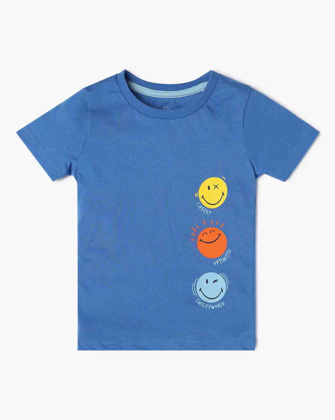 INF FRENDZ | Boys Smiley Print Relaxed Fit Crew-Neck T-Shirt|0