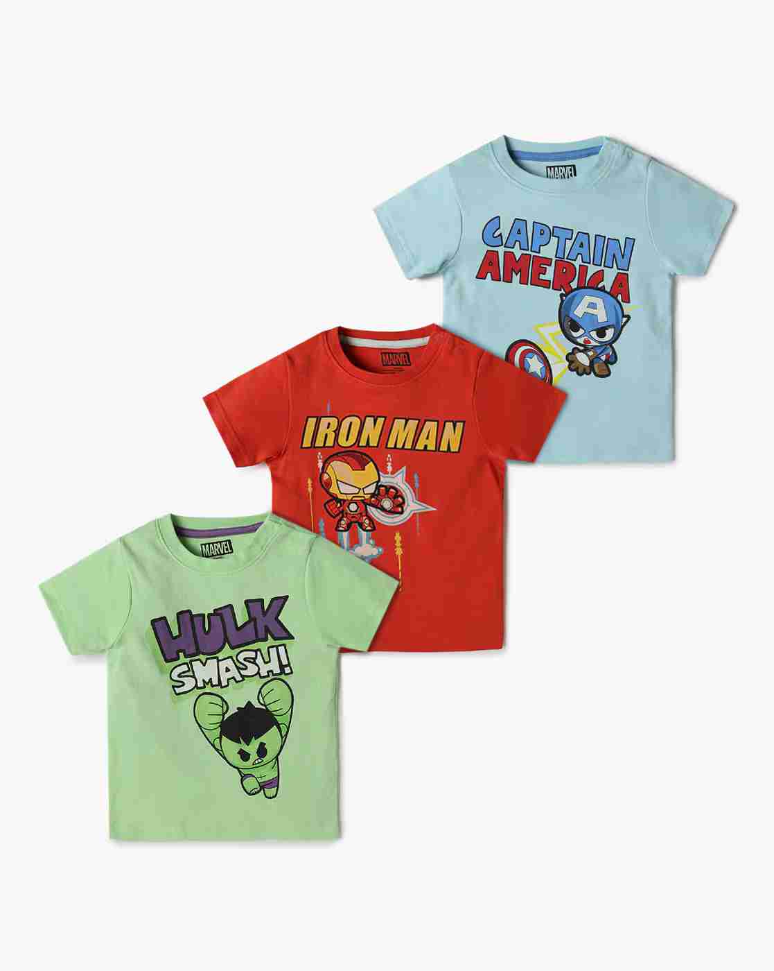 INF FRENDZ | Boys Pack of 3 Marvel Print T-Shirts|0