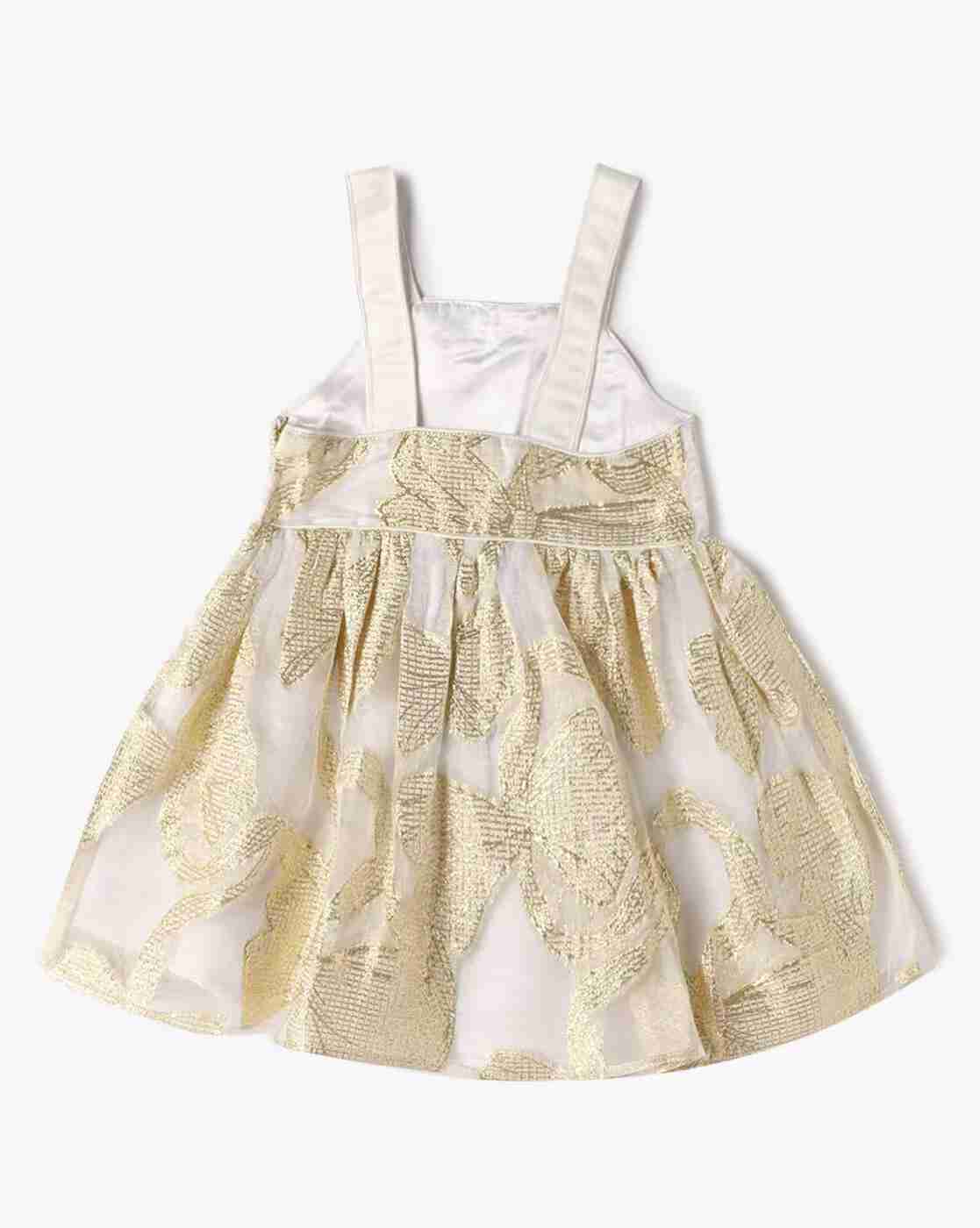 INF FRENDZ | Girls Floral Patterned Square-Neck Fit & Flare Dress