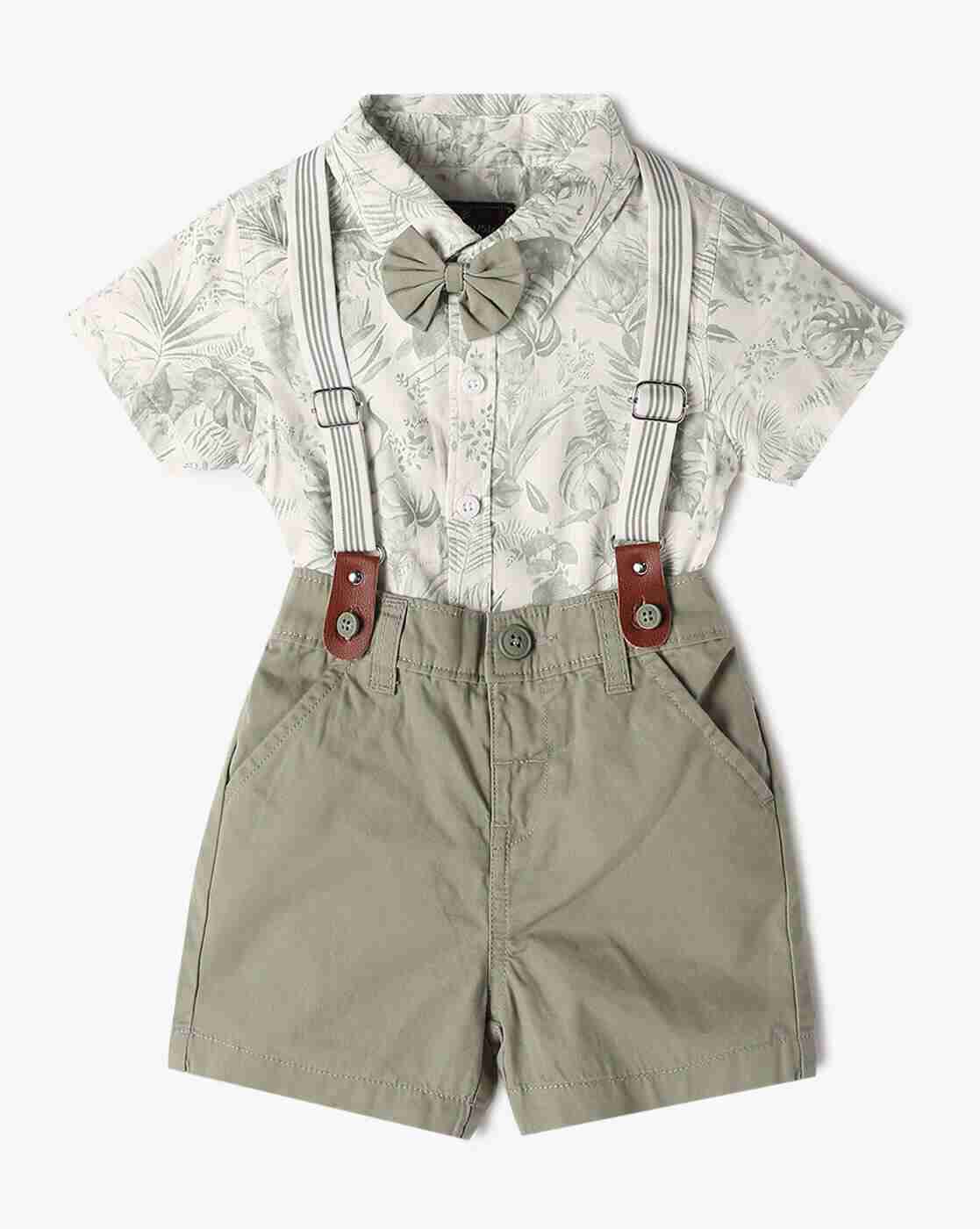 INF FRENDZ | Boys Tropical Print Shirt with Trousers & Suspender|0