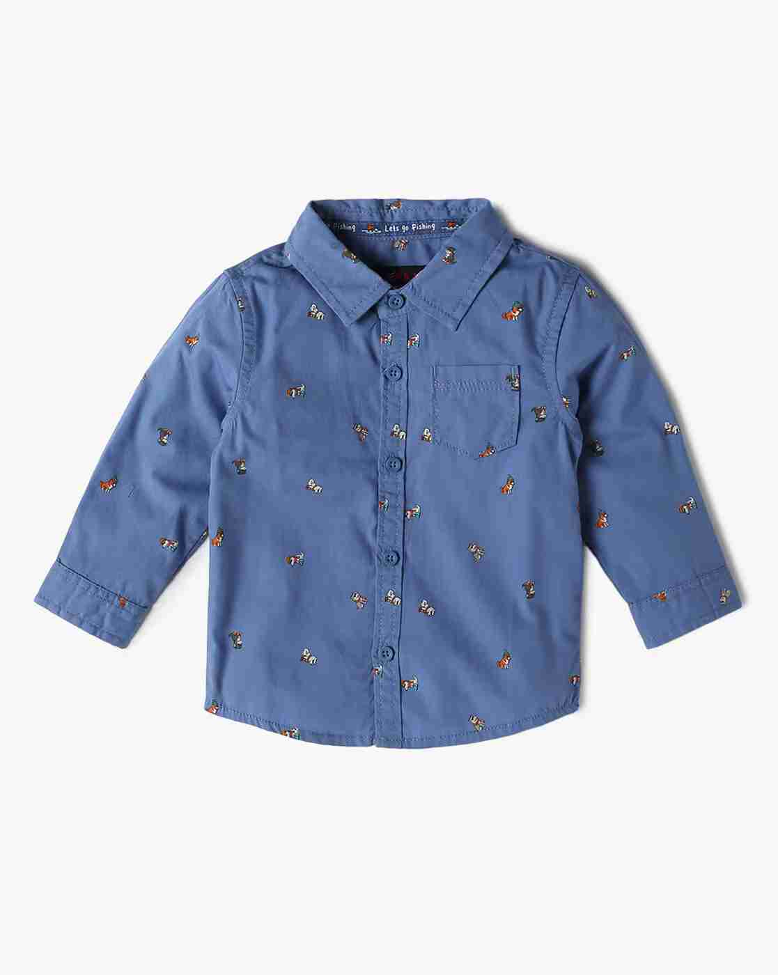 INF FRENDZ | Boys Printed Regular Fit Cotton Twofer Shirt|1