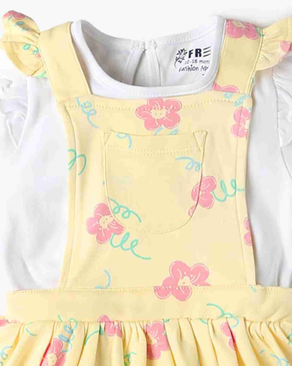 INF FRENDZ | Girls Floral Print Cotton Fit & Flare Dress with Top|6