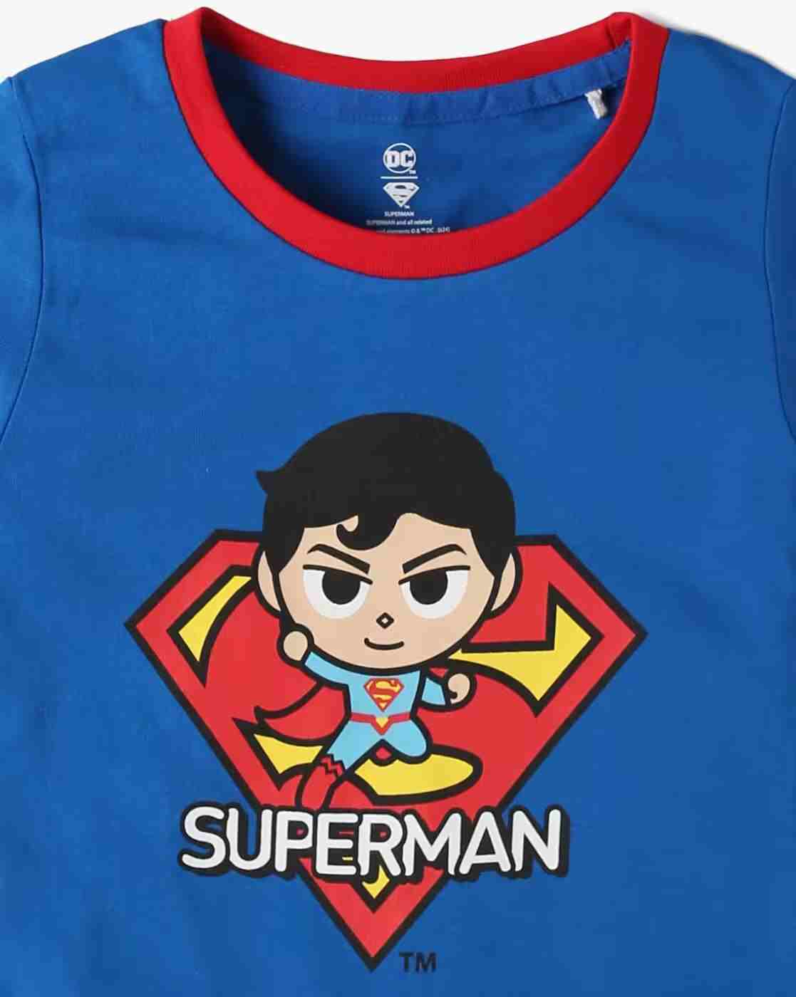 INF FRENDZ | Boys Superman Print Regular Fit Cotton Round-Neck T-Shirt|2
