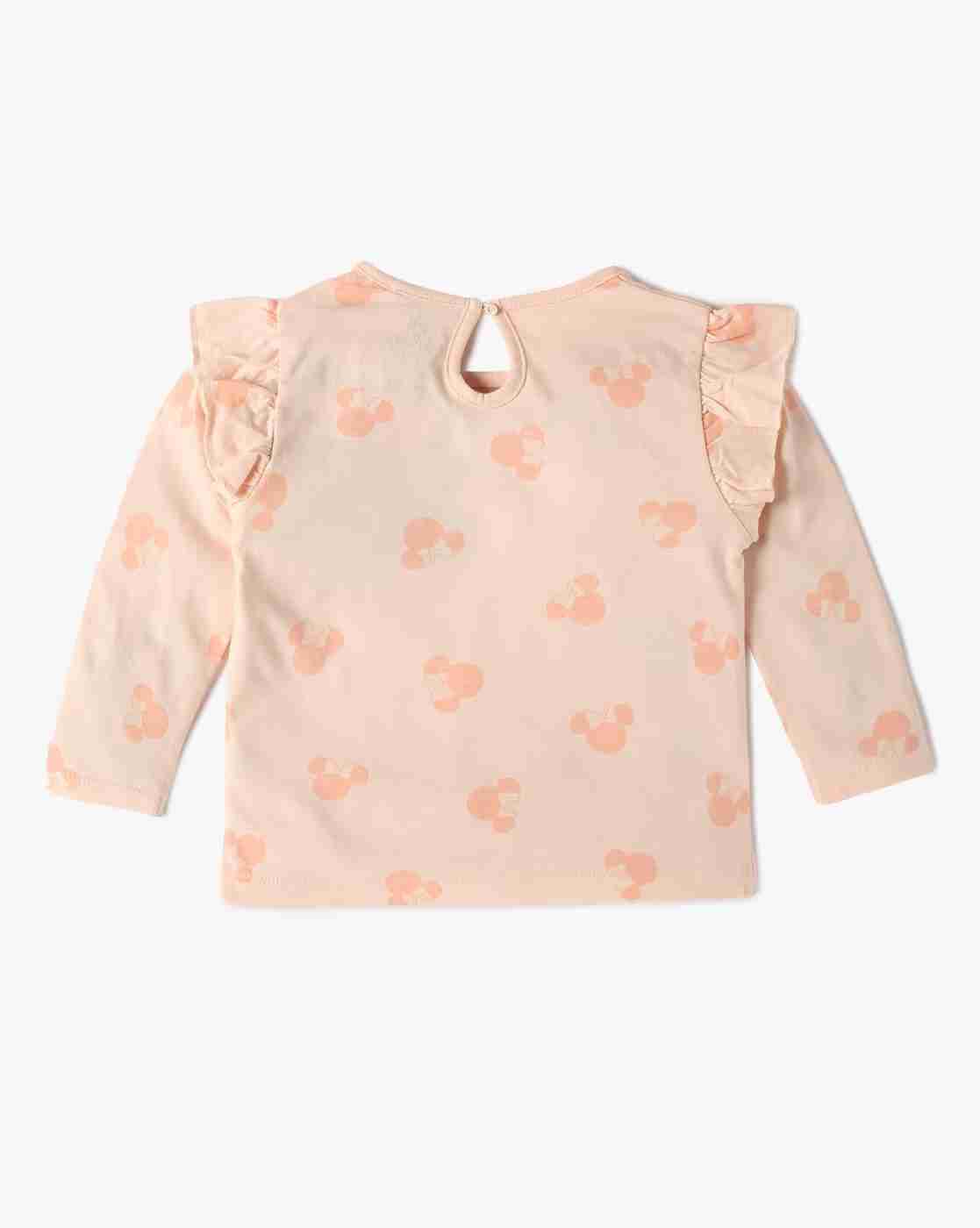 INF FRENDZ | Girls Minnie Mouse Print Regular Fit Cotton Round-Neck T-Shirt|1
