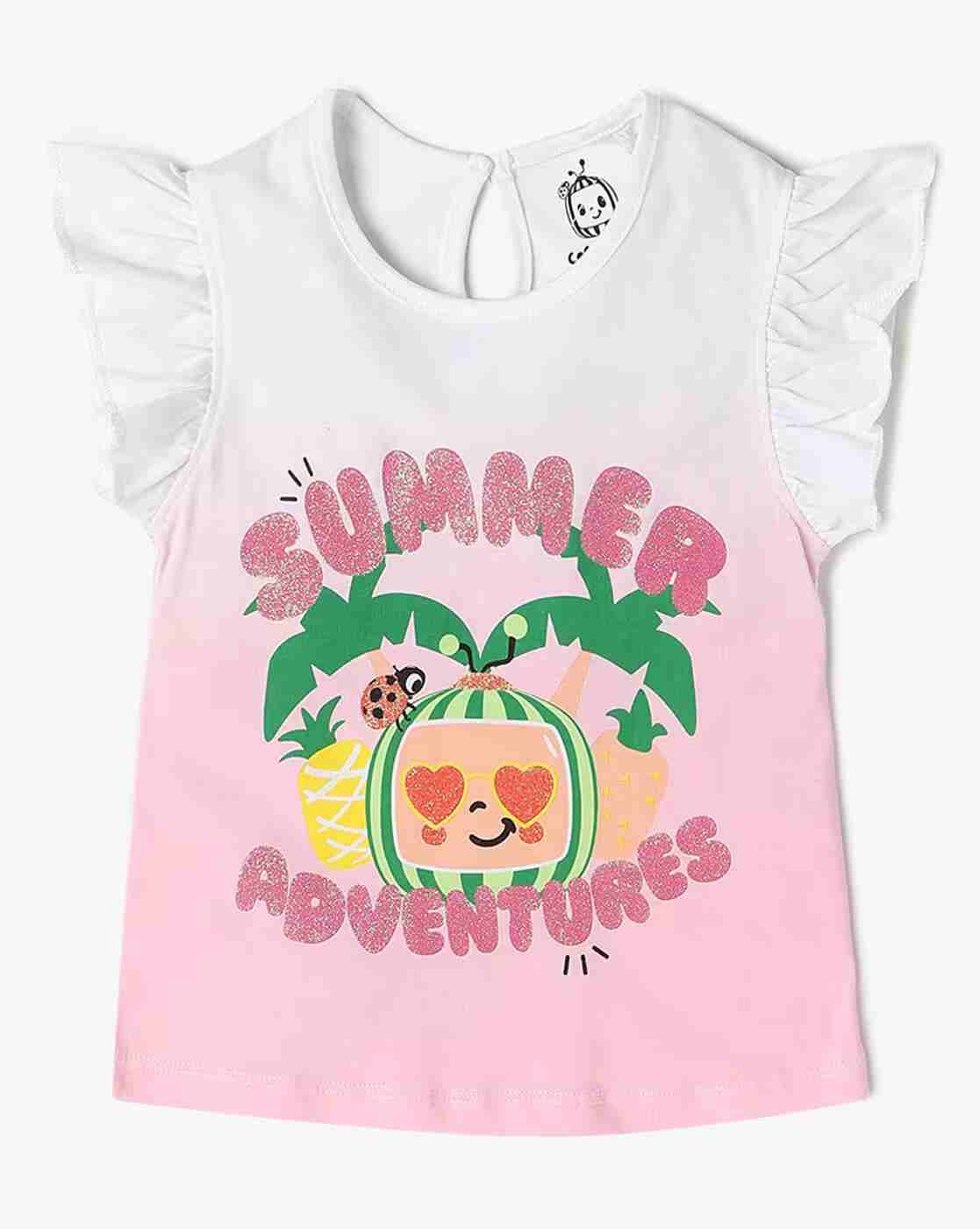 Girls Graphic Print Regular Fit Crew-Neck T-Shirt
