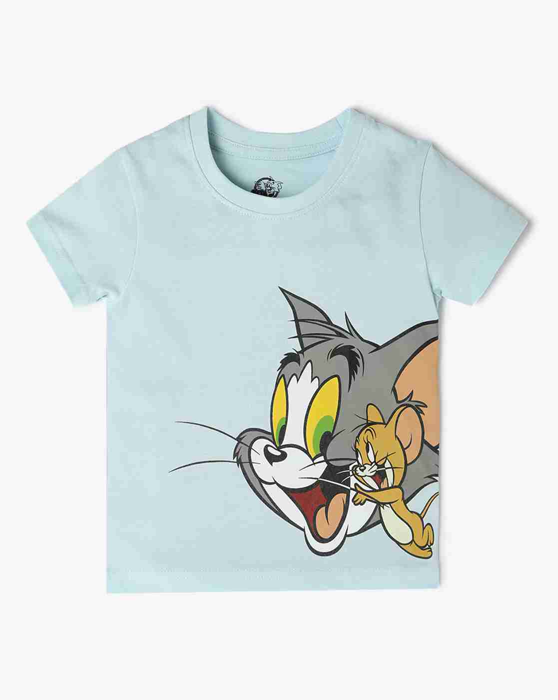 INF FRENDZ | Boys Tom & Jerry Print Cotton Round-Neck T-Shirt|0
