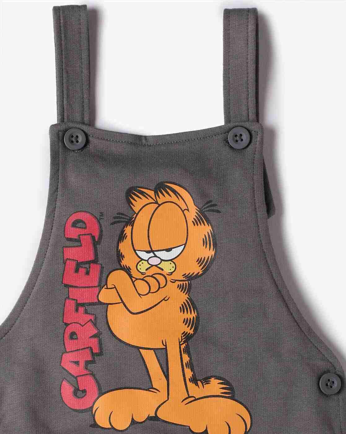INF FRENDZ | Boys Garfield Print Dungaree with T-Shirt|5