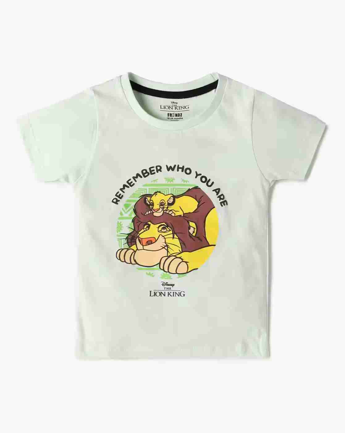 INF FRENDZ | Boys The Lion King Print Regular Fit Round-Neck T-Shirt|0