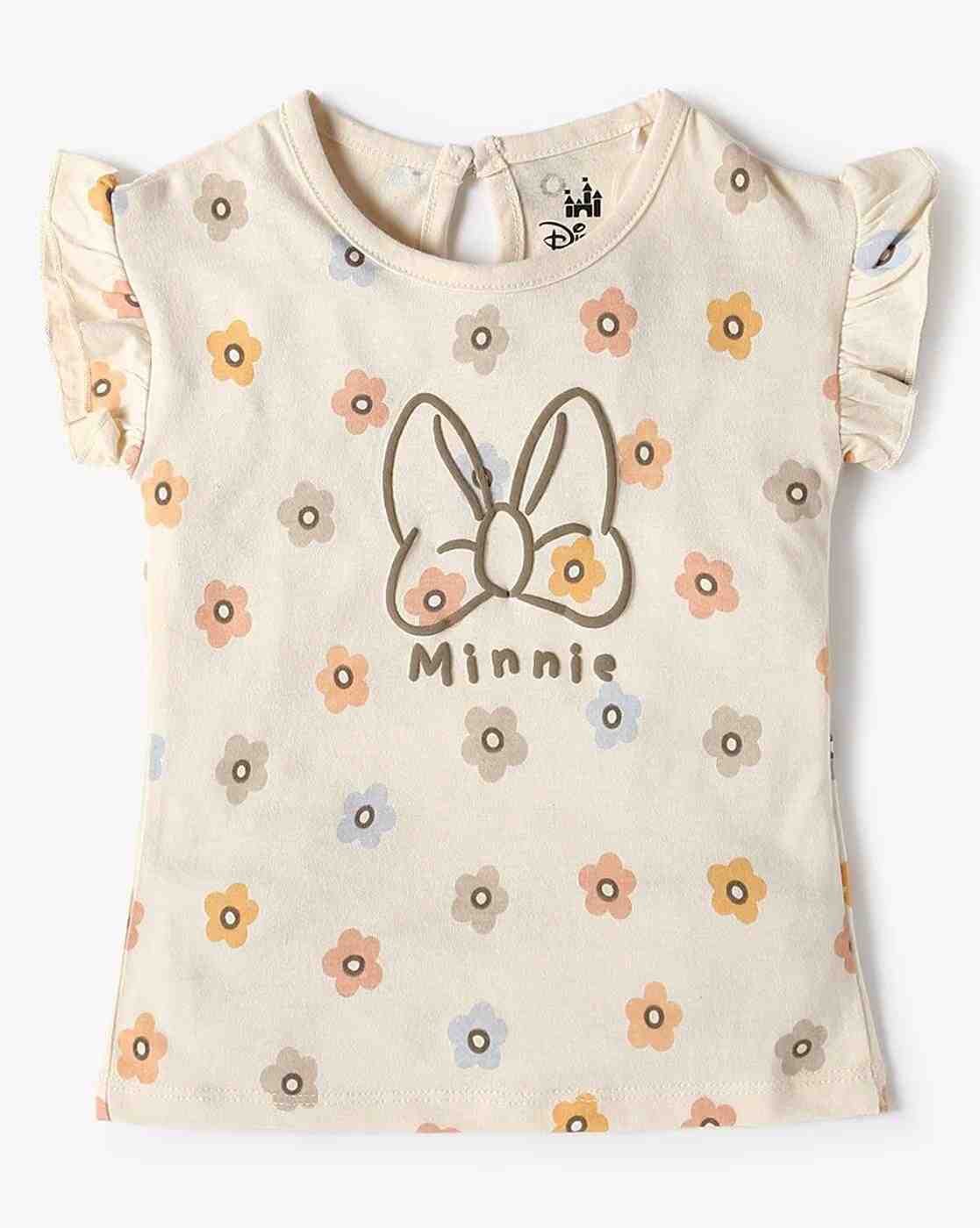 INF FRENDZ | Girl Floral Print Regular Fit Crew-Neck T-Shirt|0