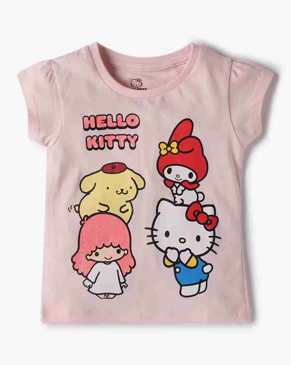 INF FRENDZ | Girls TG Hello Kitty Regular Fit Round-Neck T-Shirt|0