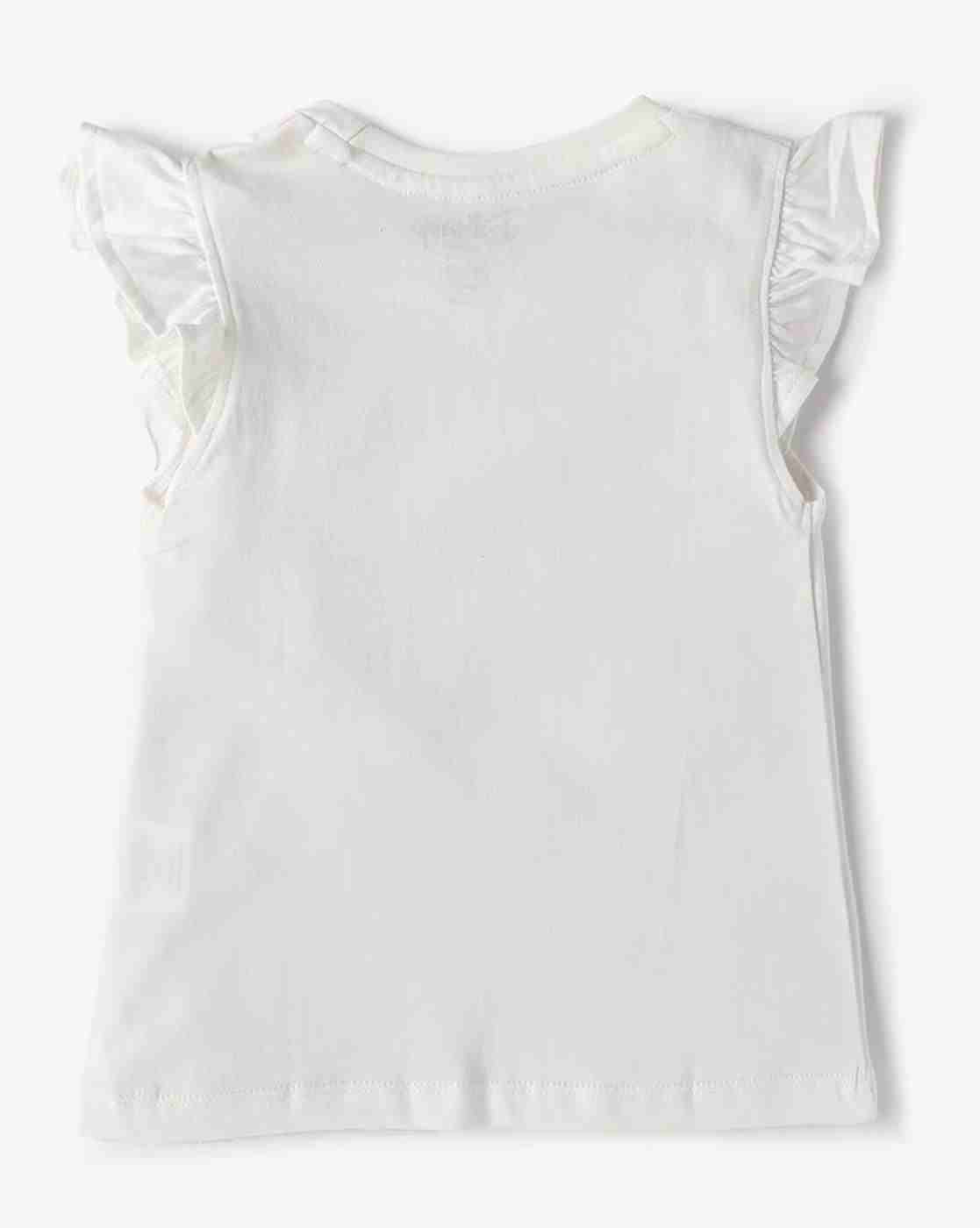 INF FRENDZ | Girls Minnie Mouse Print Regular Fit Round-Neck T-Shirt|1