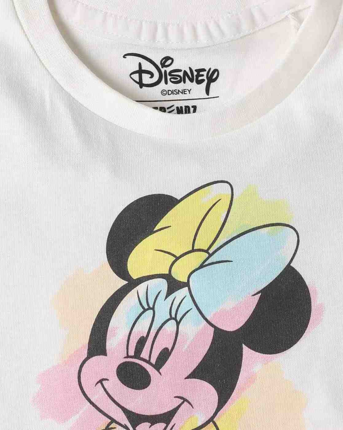 INF FRENDZ | Girls Minnie Mouse Print Regular Fit Round-Neck T-Shirt|2
