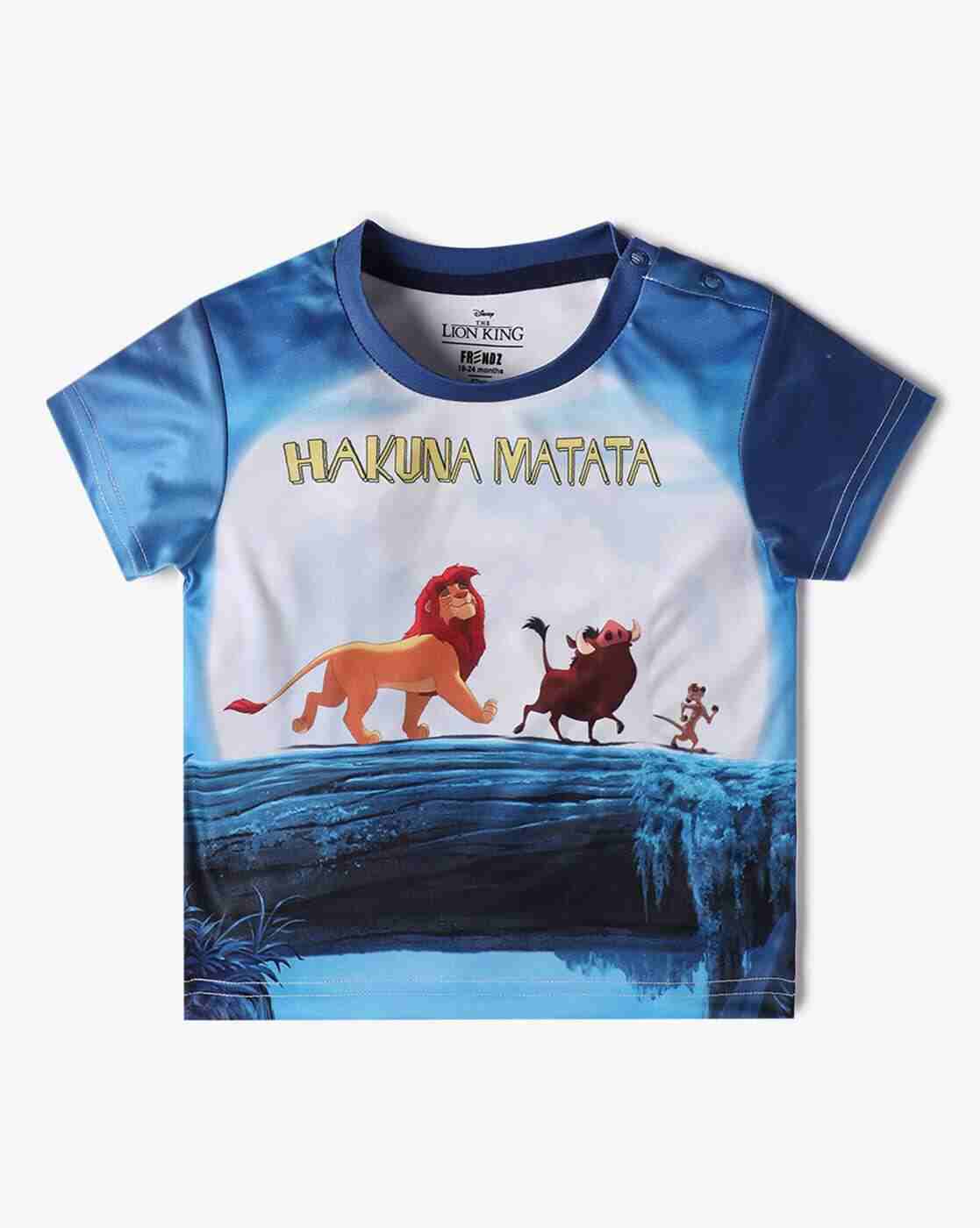 INF FRENDZ | Boys Hakuna Matata Print Regular Fit Round-Neck T-Shirt|0