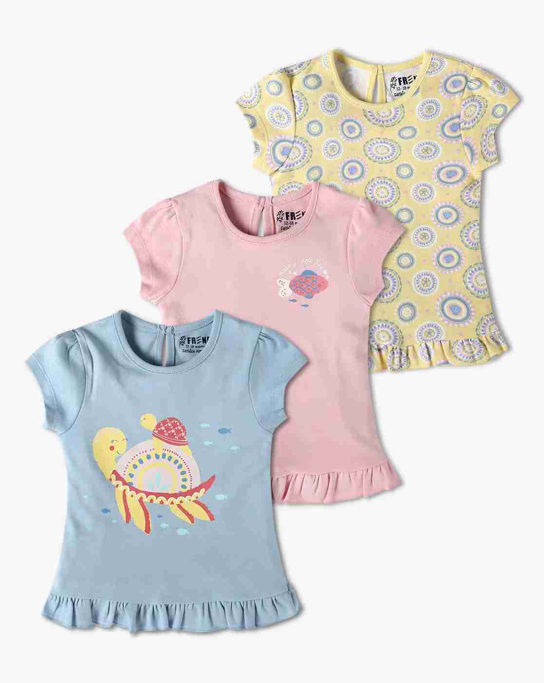 INF FRENDZ | Infants Pack of 3 Mini Sea Nomads Regular Fit Round-Neck T-Shirts|0