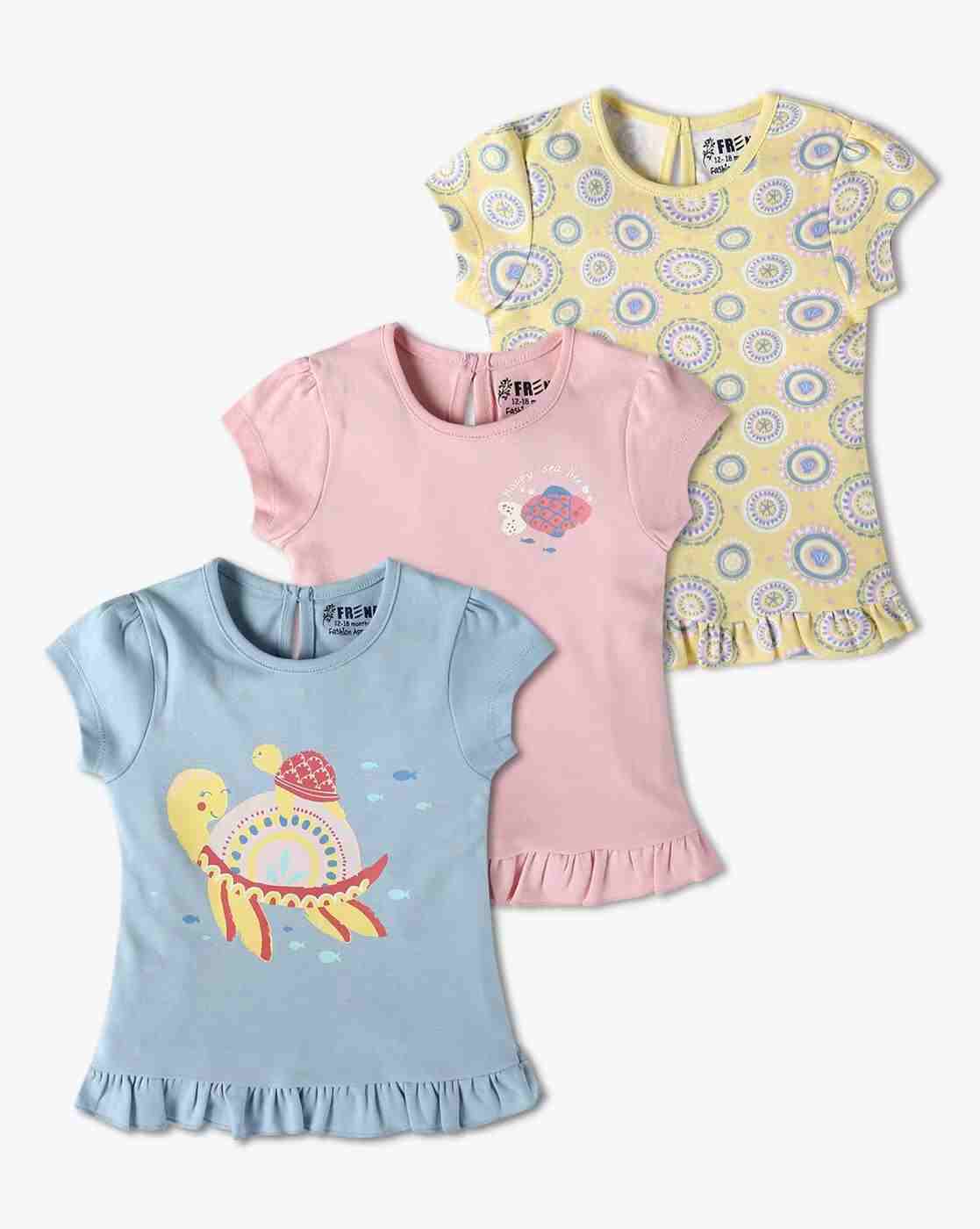 Infants Pack of 3 Mini Sea Nomads Regular Fit Round-Neck T-Shirts
