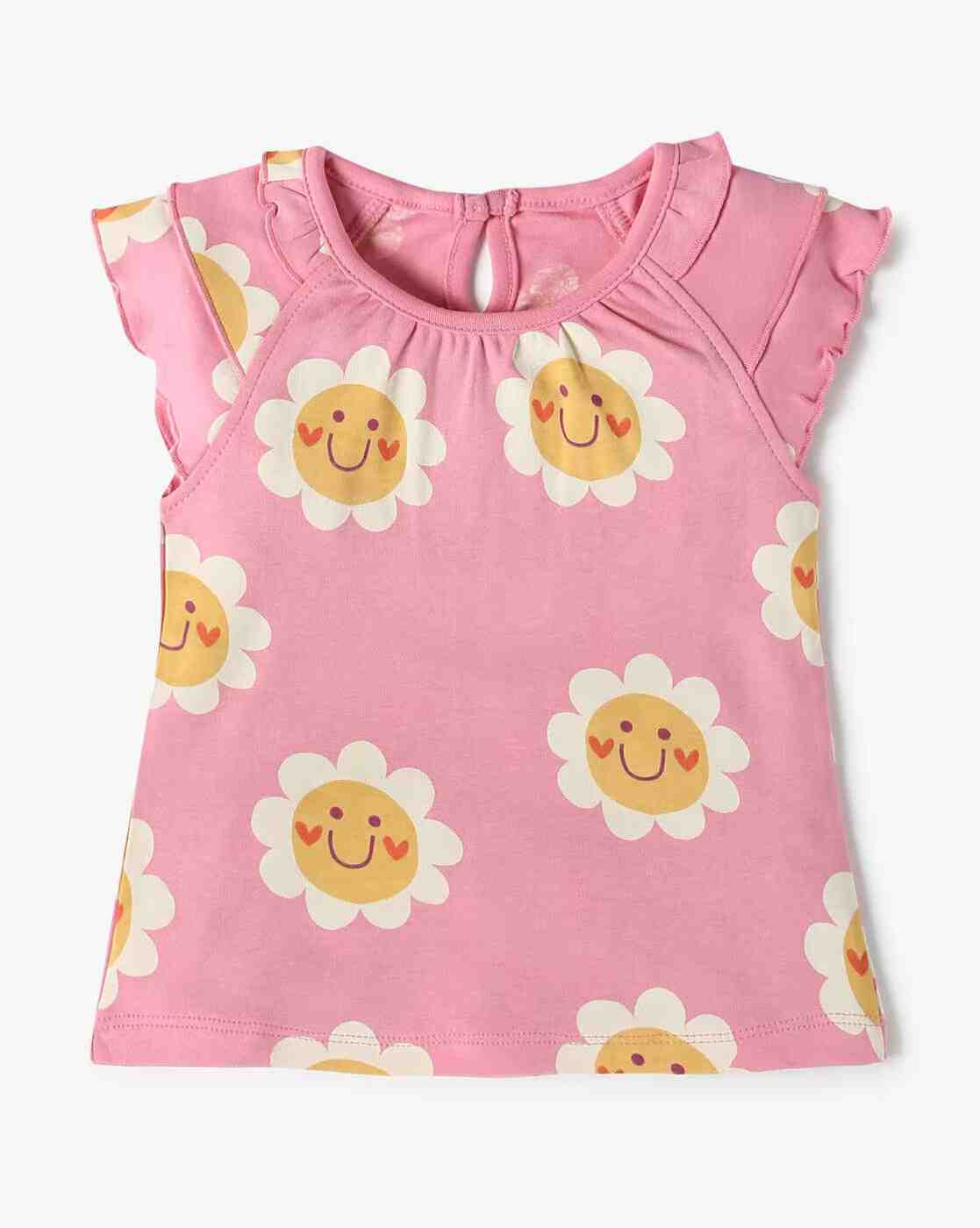 INF FRENDZ | Girls Pack of 3 Printed Relaxed Fit Round-Neck T-Shirts|2
