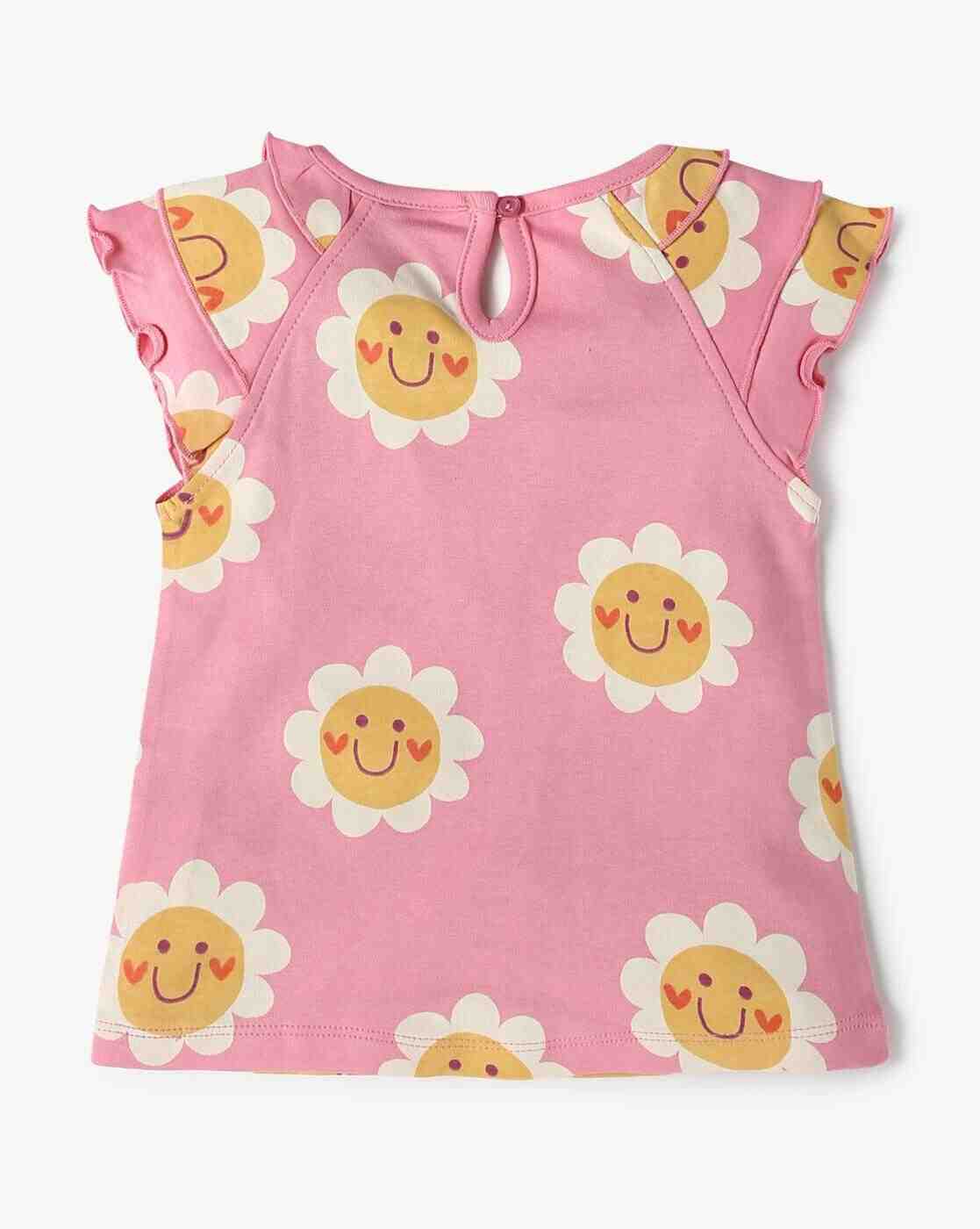 INF FRENDZ | Girls Pack of 3 Printed Relaxed Fit Round-Neck T-Shirts|4