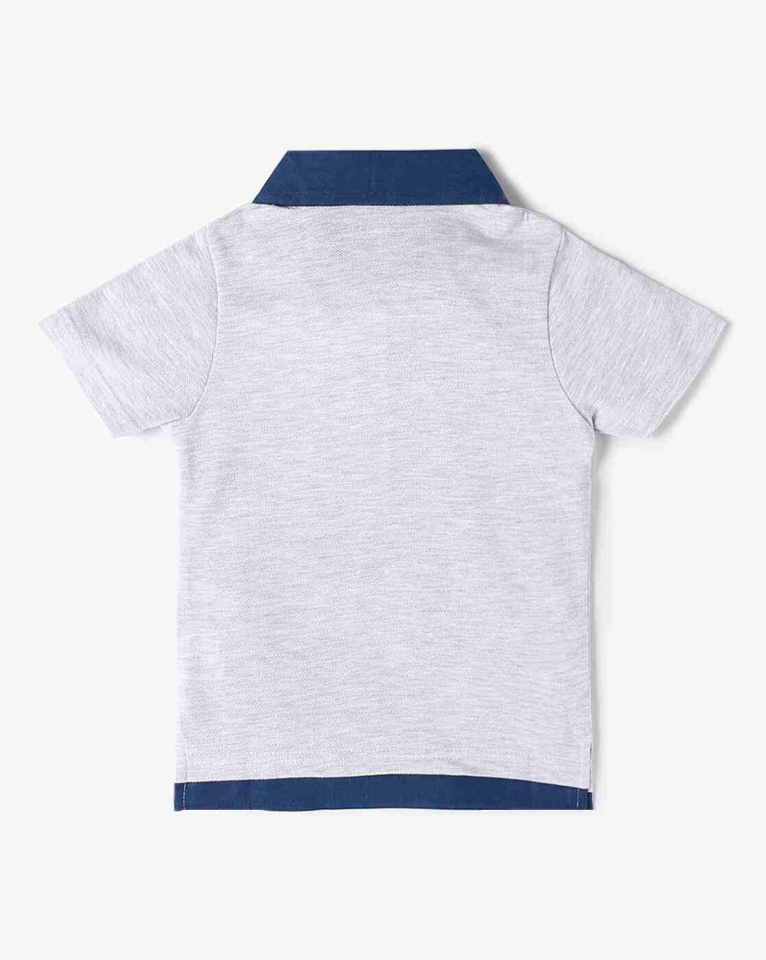 Boys Graphic Print Relaxed Fit Polo T-Shirt - INF FRENDZ Grey